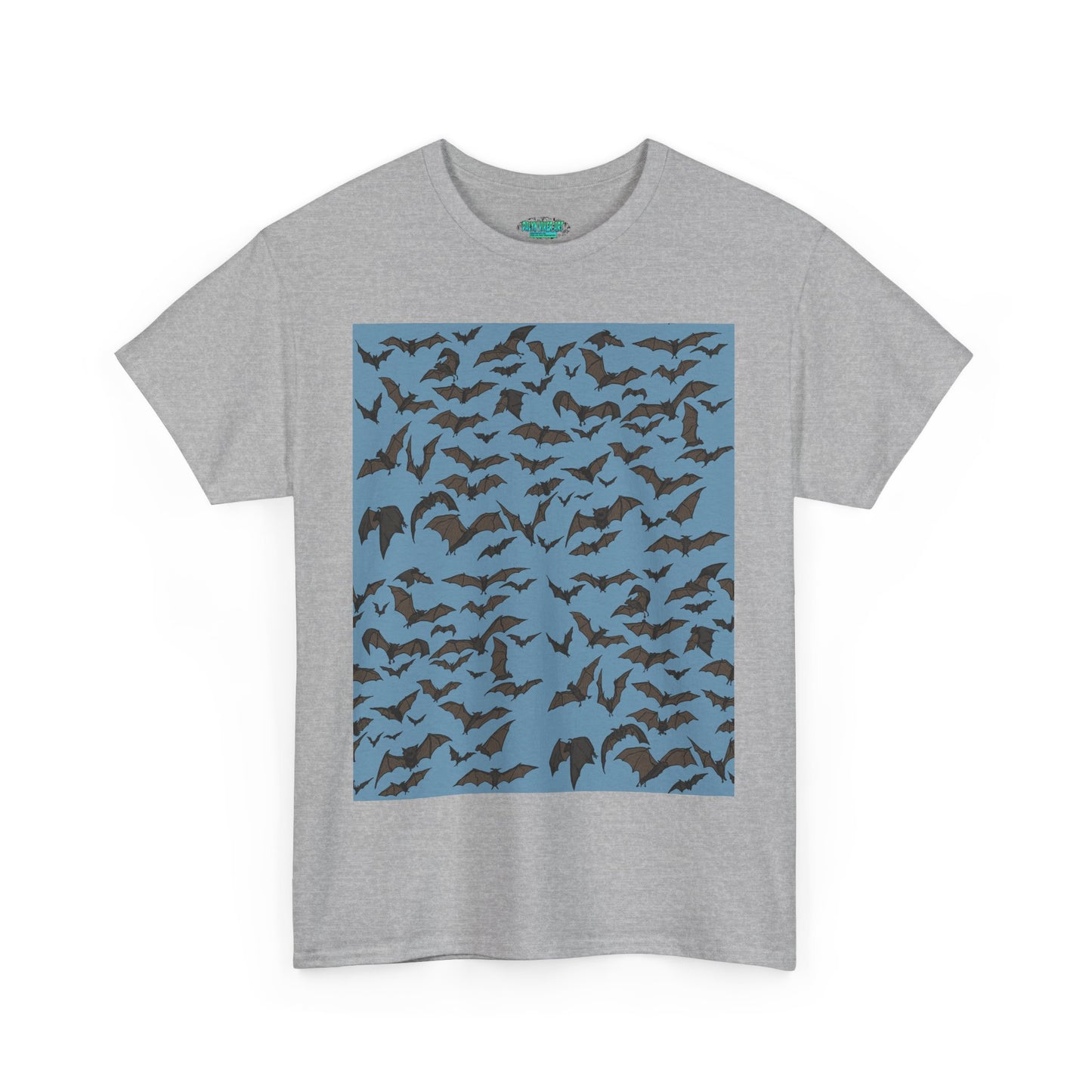 Unisex Bat Print Cotton Tee, Casual Graphic Tee, Halloween Apparel, Unique Gift for Animal Lovers, Stylish Everyday Wear
