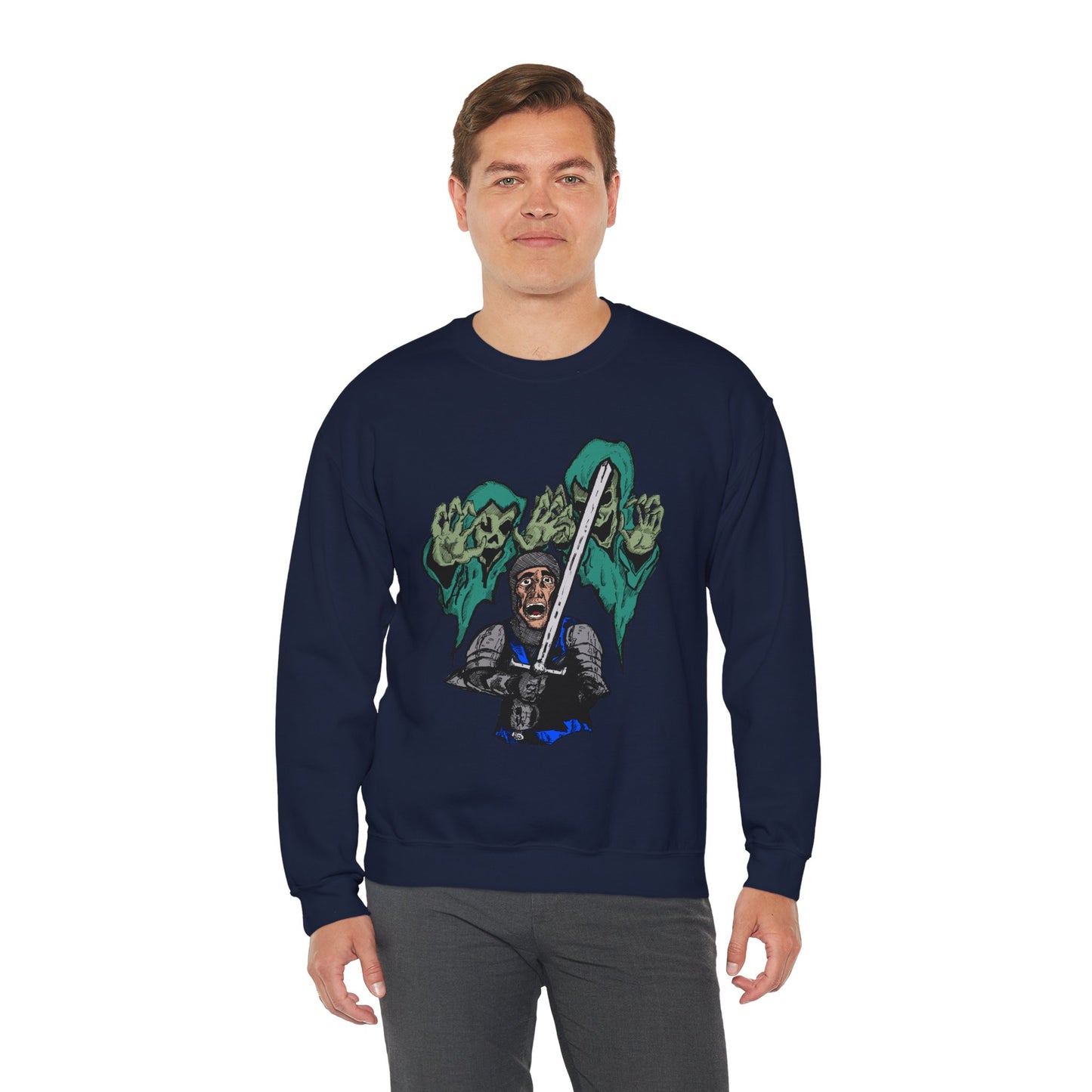 Knight Fright Inspired Unisex Crewneck Sweatshirt with Graphic Print