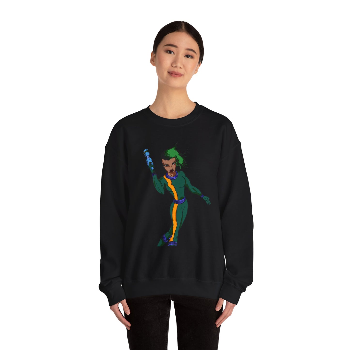 Heroic Vibes Crewneck Sweatshirt with Bold Design