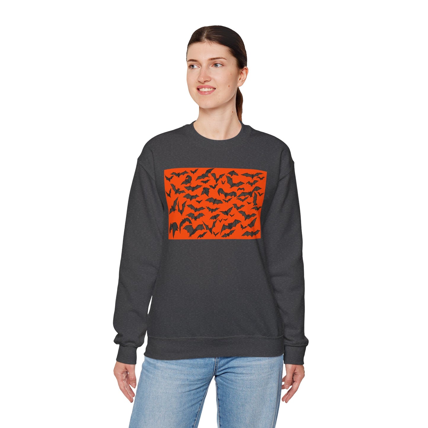 Halloween Bat Print Crewneck Sweatshirt