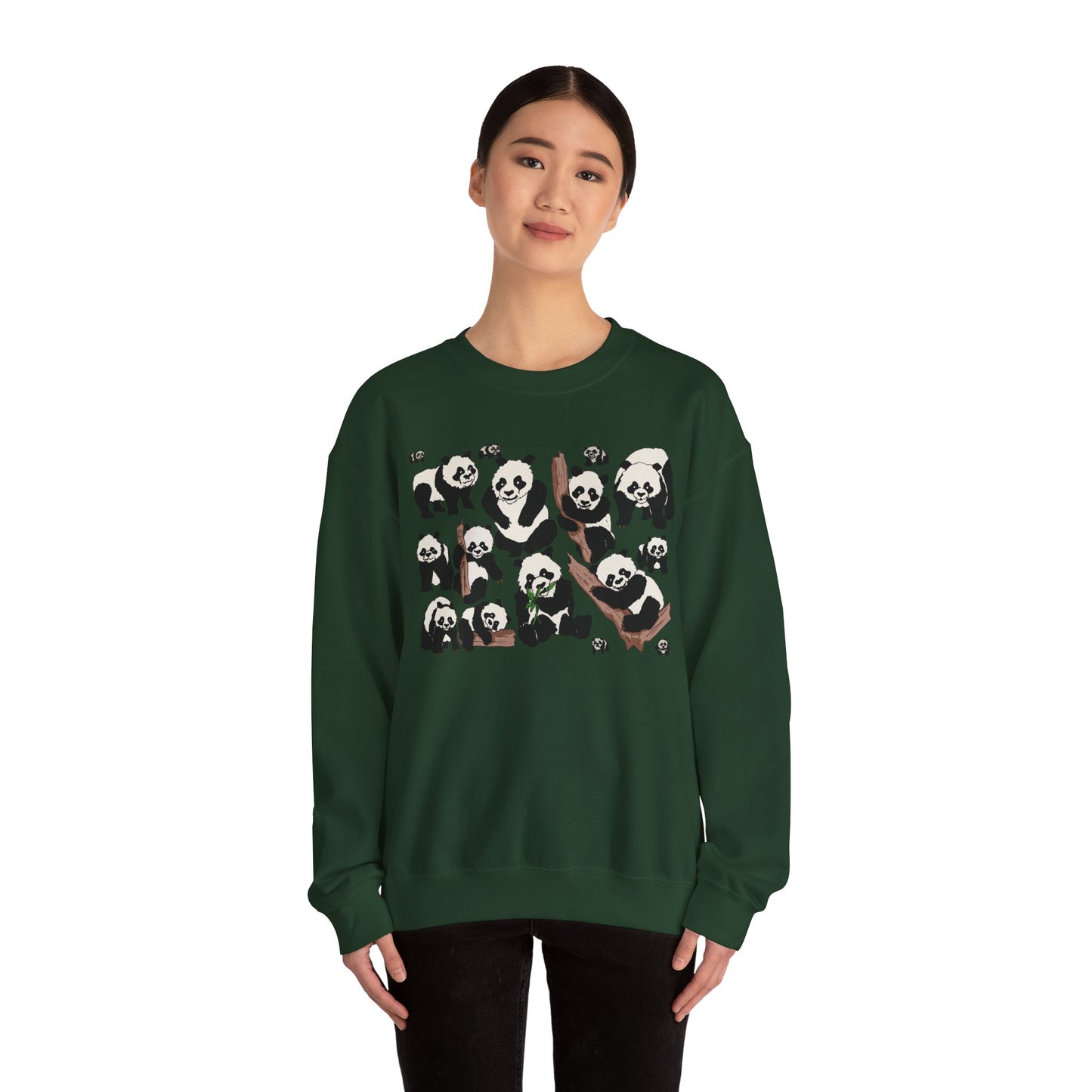 Cozy Panda Crewneck Sweatshirt - Soft Unisex Heavy Blend
