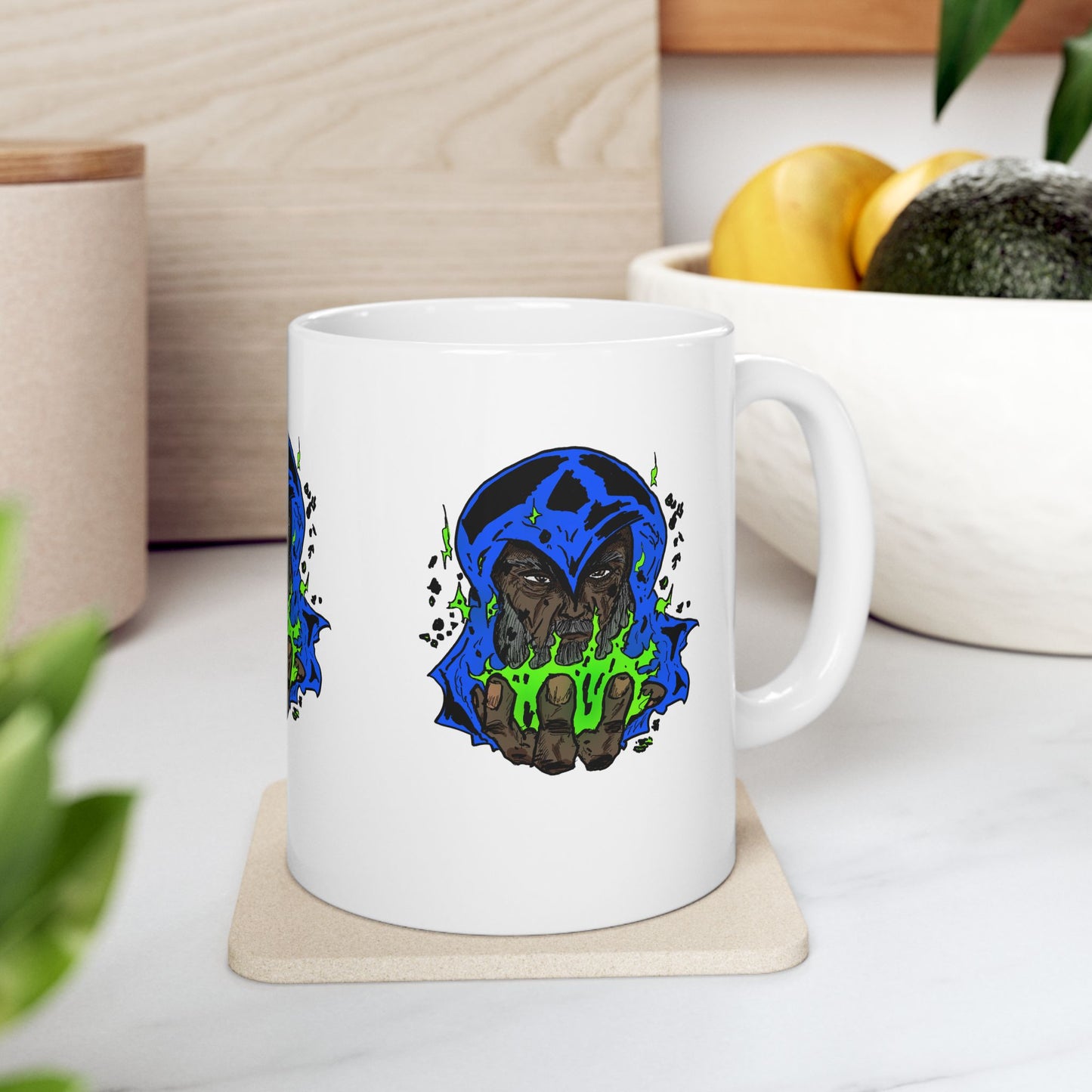 Cosmic Wizard Mug (11oz) - Colorful Magic Sorcery Gift for Fantasy Art Lovers