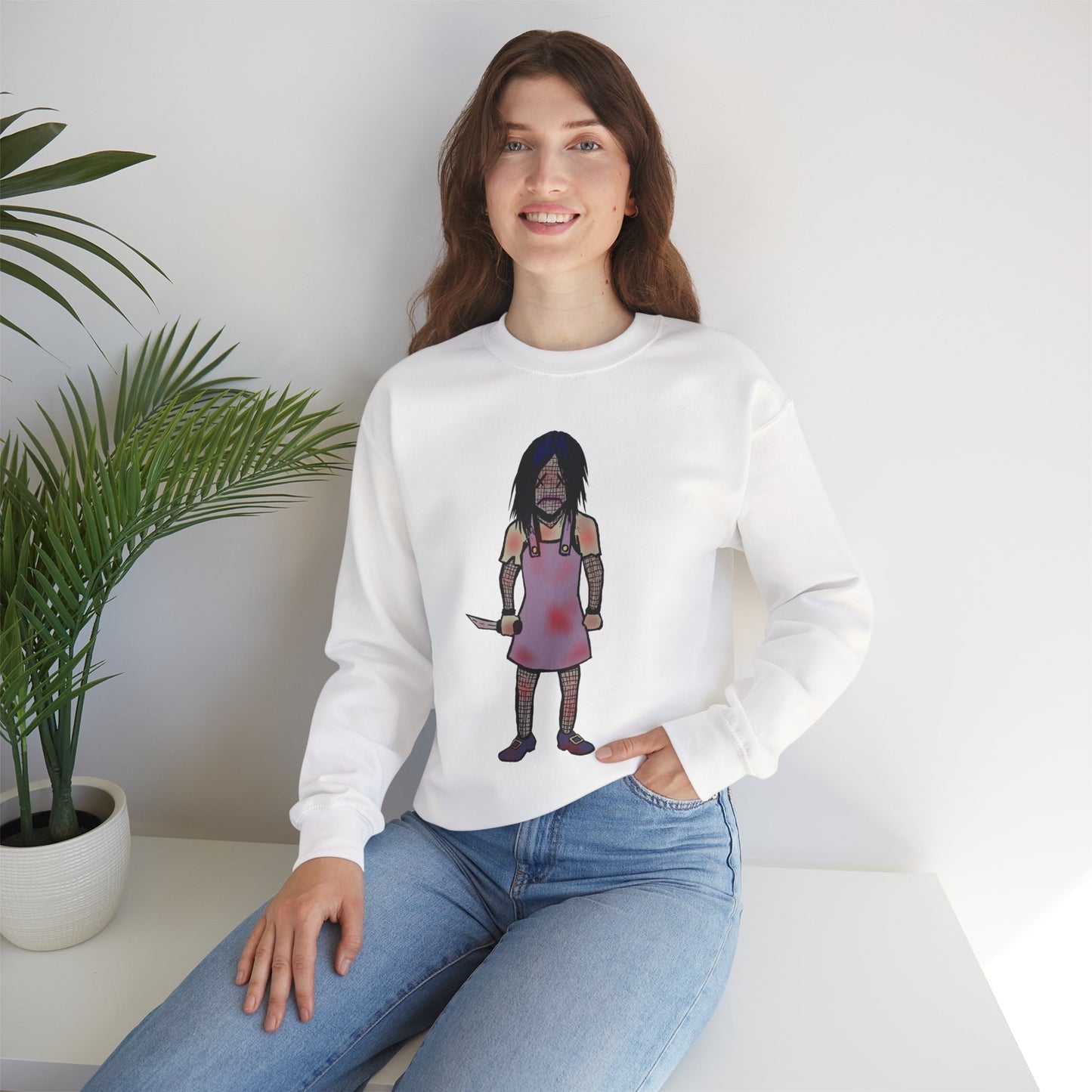 Evil Doll Edgy Graphic Sweatshirt for Unique Style