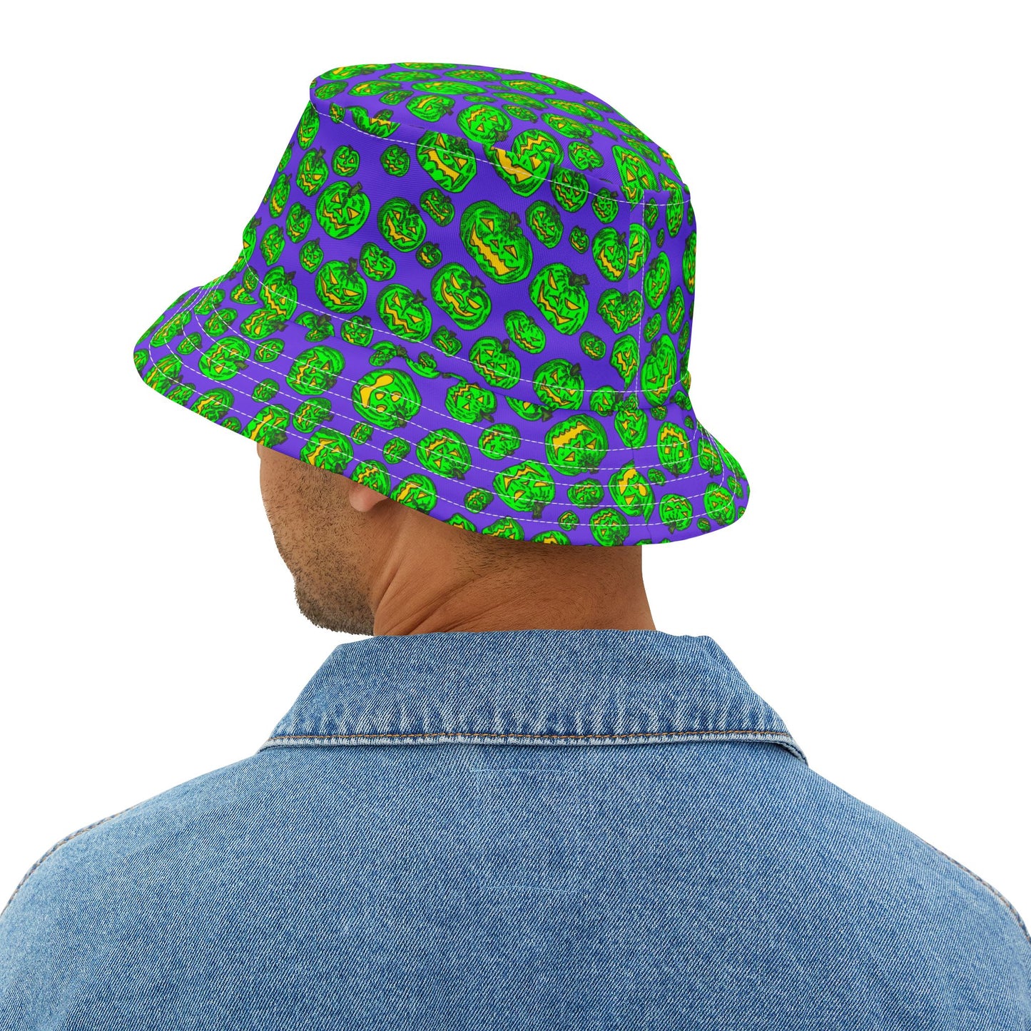 Vibrant Halloween Bucket Hat, Fun Fall Accessory, Trendy Pumpkin Hat, Festival Gear, Unique Costume Hat