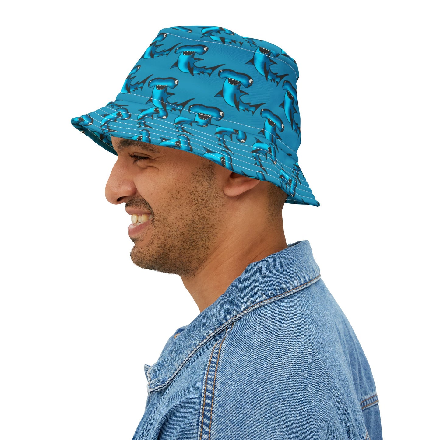 Shark Print Bucket Hat - Fun Beachwear for Summer Adventures