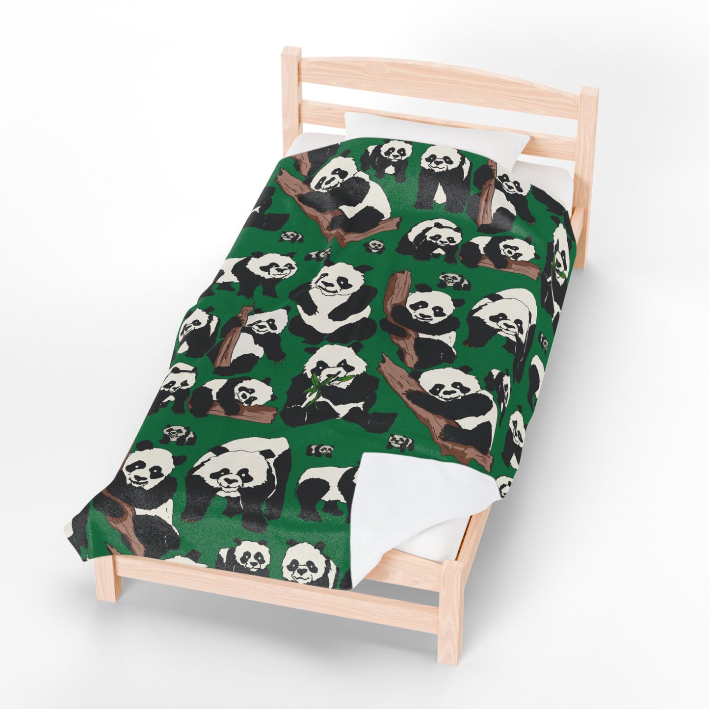 Cozy Panda Velveteen Plush Blanket | Soft Throw for Kids, Nursery Decor, Animal Lover Gift, cuddly sofa blanket, Warm Home Accessory