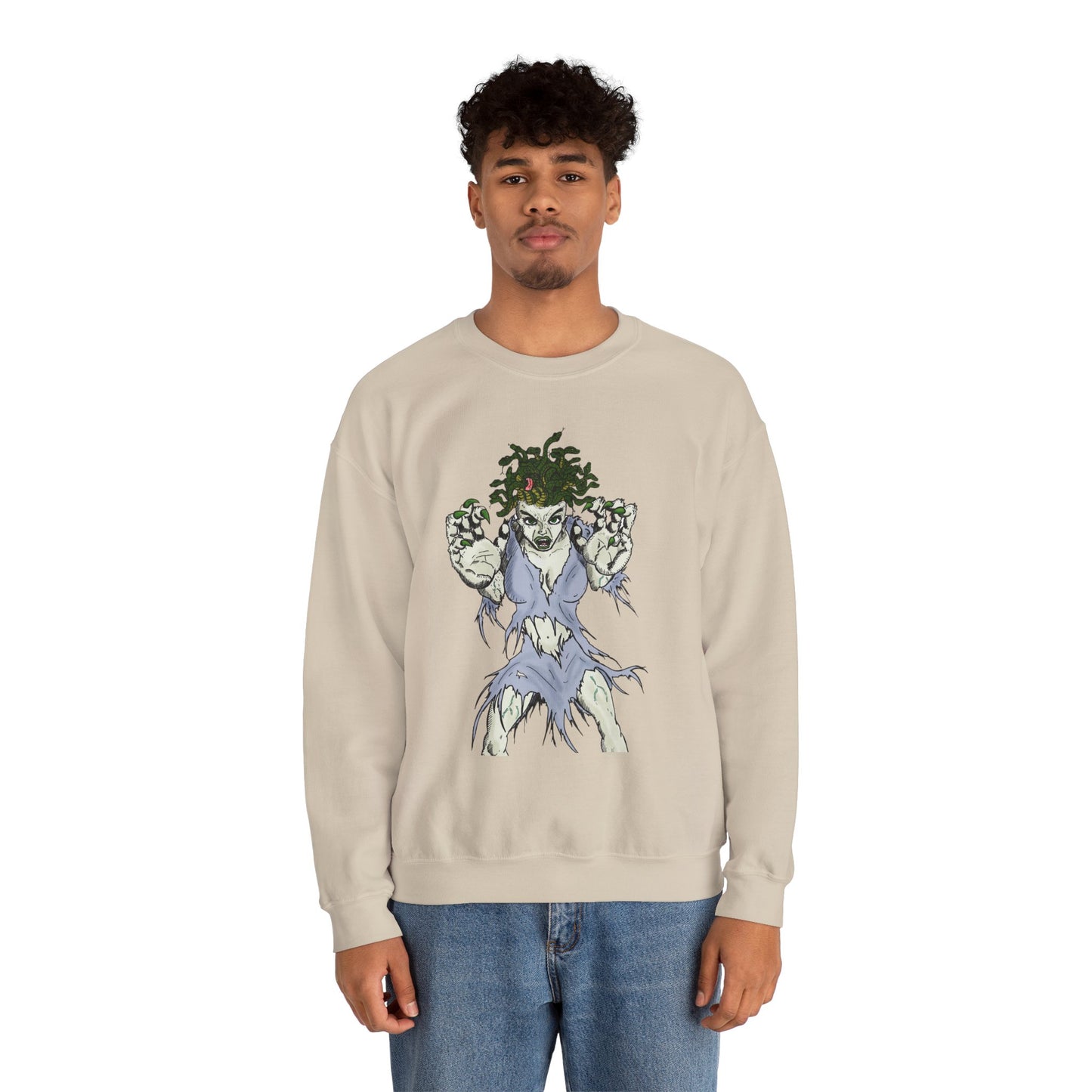 Medusa Inspired Unisex Heavy Blend Crewneck Sweatshirt