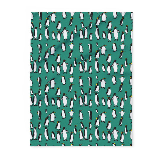 Rookery of Penguins - Greenish - Arctic Fleece Blanket