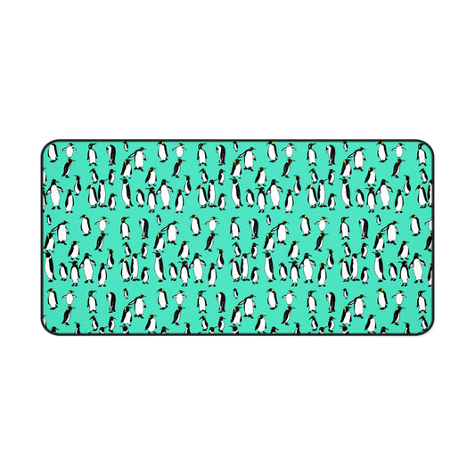 Rookery of Penguins Cool Day Whimsical Desk Mat, Cute Office Decor, Animal Lover Gift, Work From Home Accessory, Perfect for Holidays