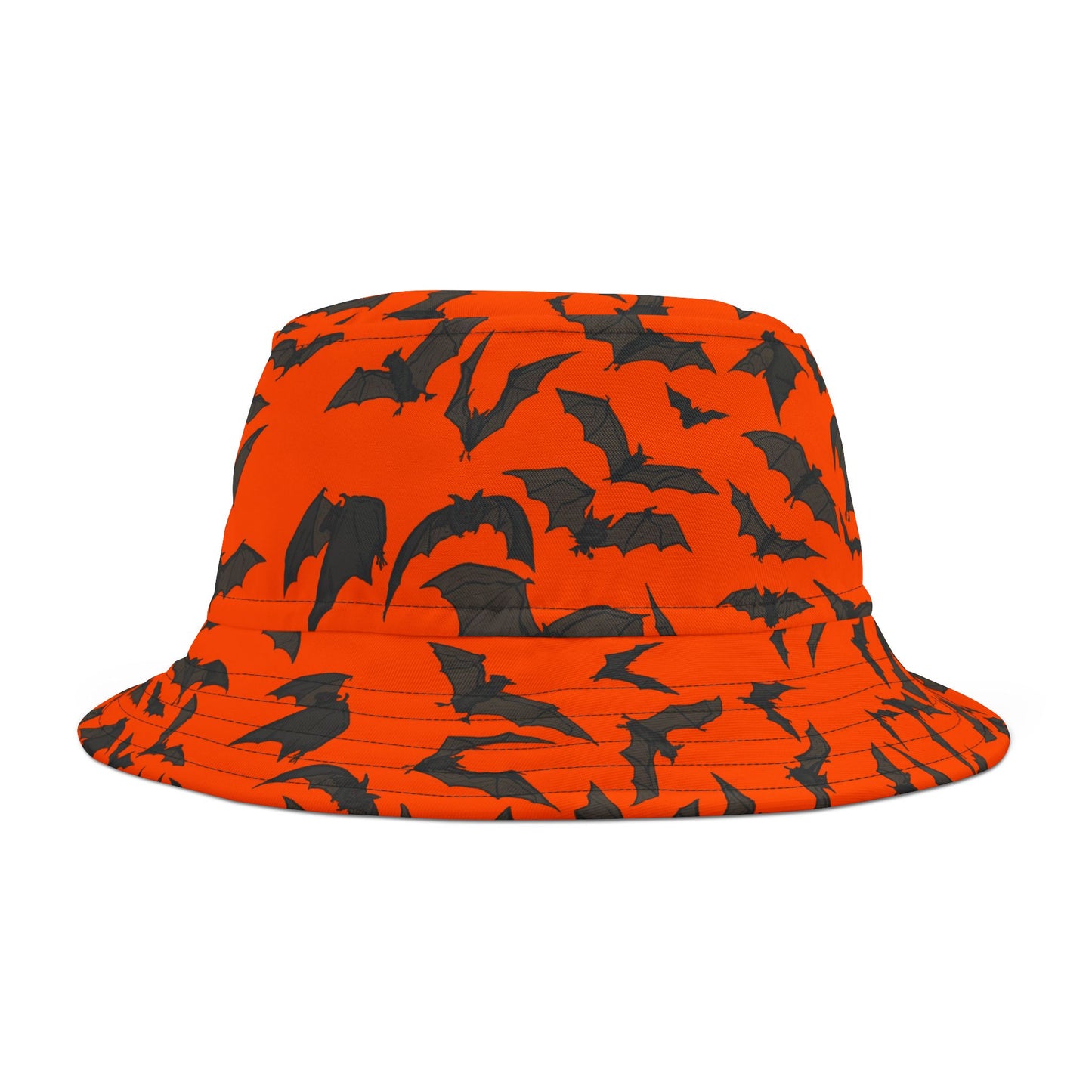 Halloween Bat Print Bucket Hat, Unisex Fashion Accessory, Perfect for Costumes and Fall Outings