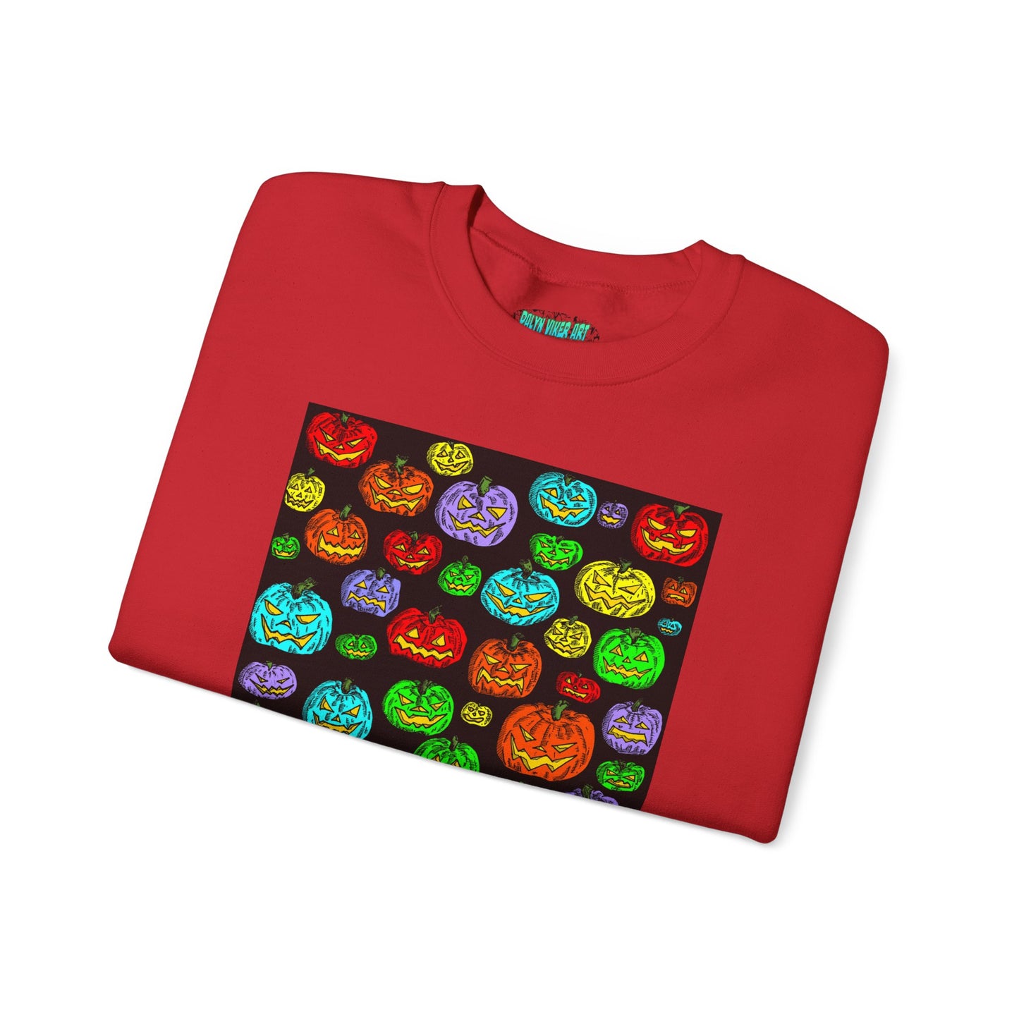 Halloween Colorful Pumpkin Graphic Crewneck Sweatshirt