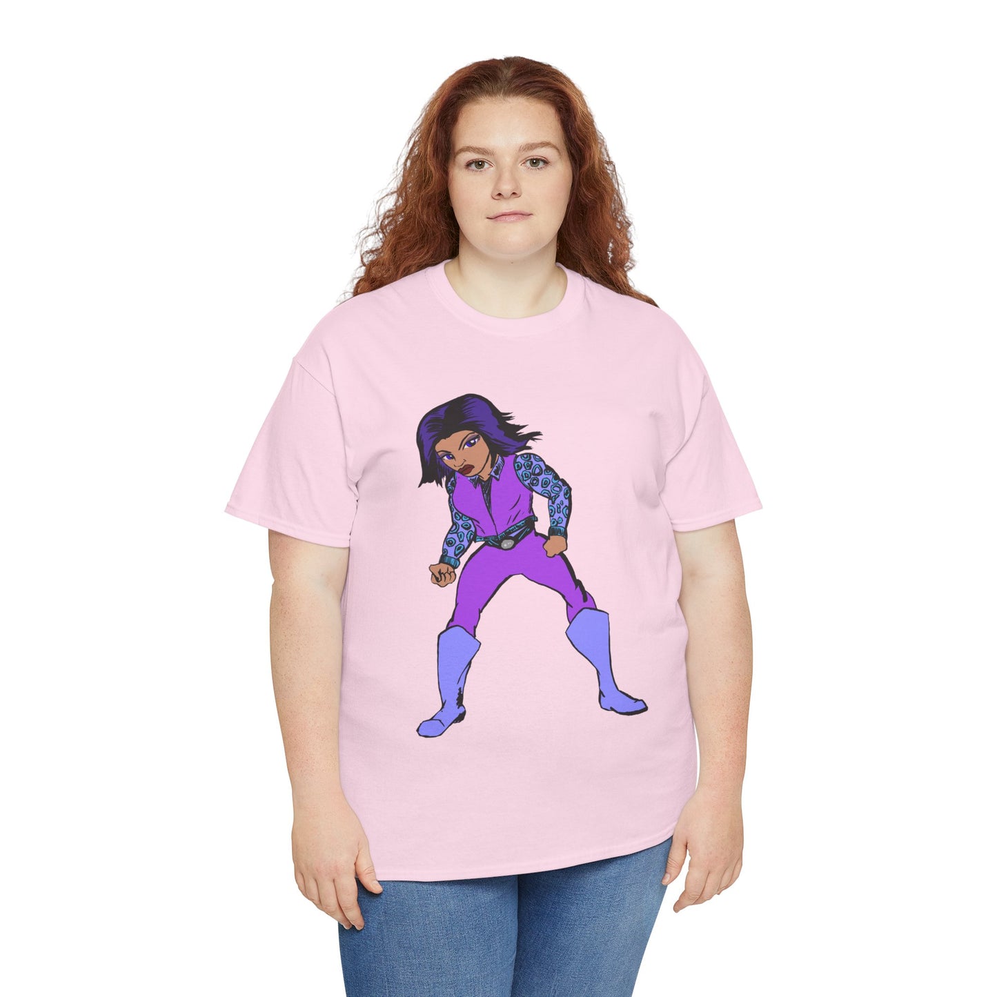 Retro Cartoon Hero Woman Character Unisex Heavy Cotton Tee, Vintage Graphic Tee, Fun T-Shirt, Gift for Fans, Casual Wear, Everyday Tee