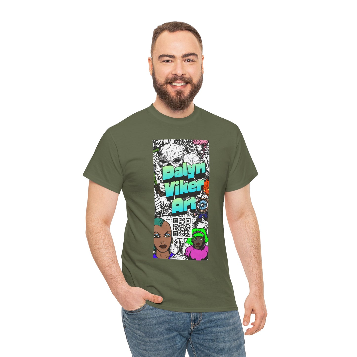 Graphic Art T-Shirt — "Dalyn Viker Art" Vertical Collage Tee