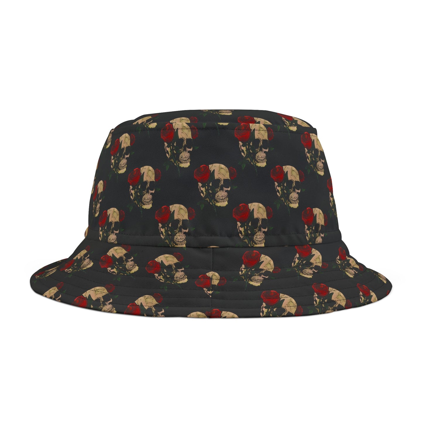 Vintage Skull Pattern Bucket Hat — Gothic AOP