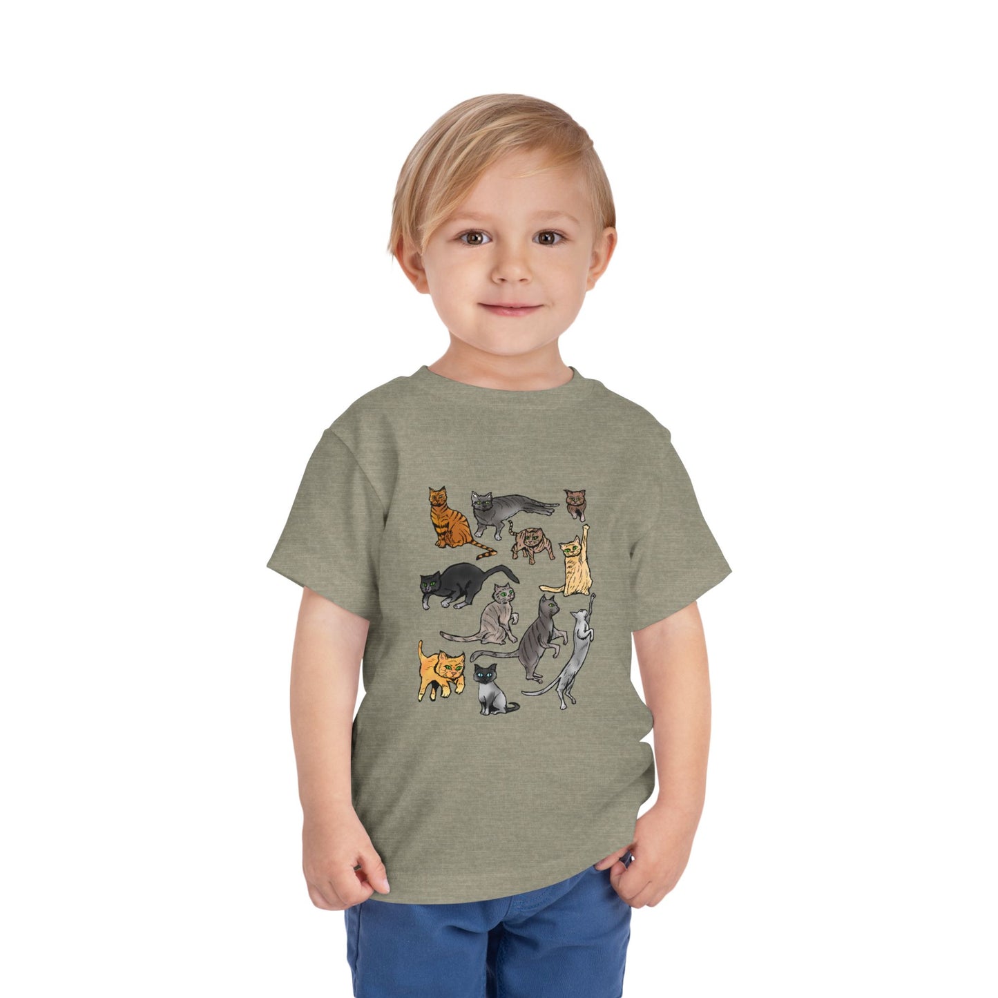 Toddler Tee — Playful Cat Pack Graphic Shirt for Kids