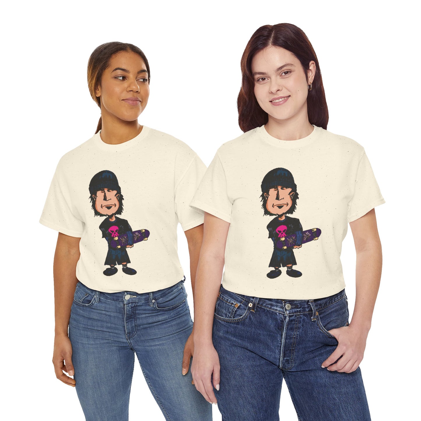 Rude Skater Dude - Skate Punk - Skater Kid Cartoon T‑Shirt — Cute Skateboarder Graphic Tee