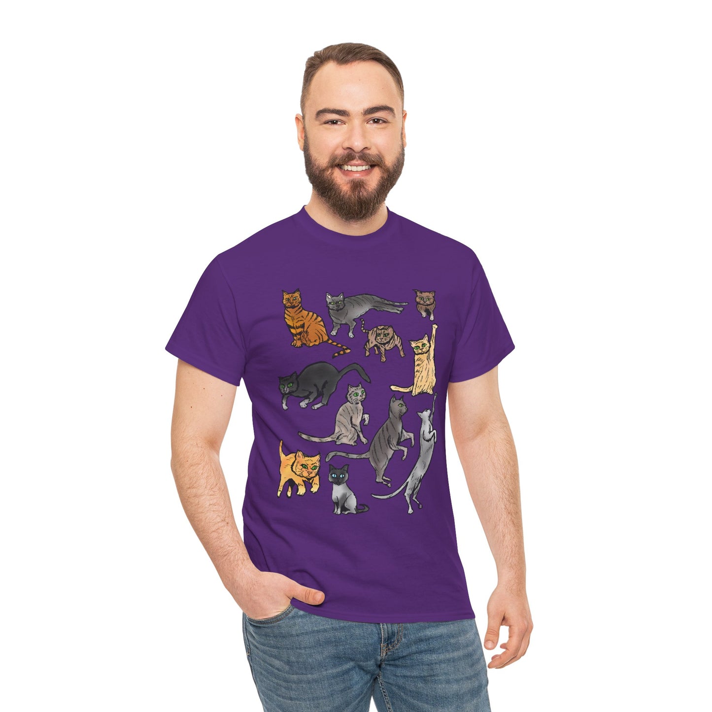 Cats Collage T-Shirt — Cute Cat Illustration Tee for Cat Lovers