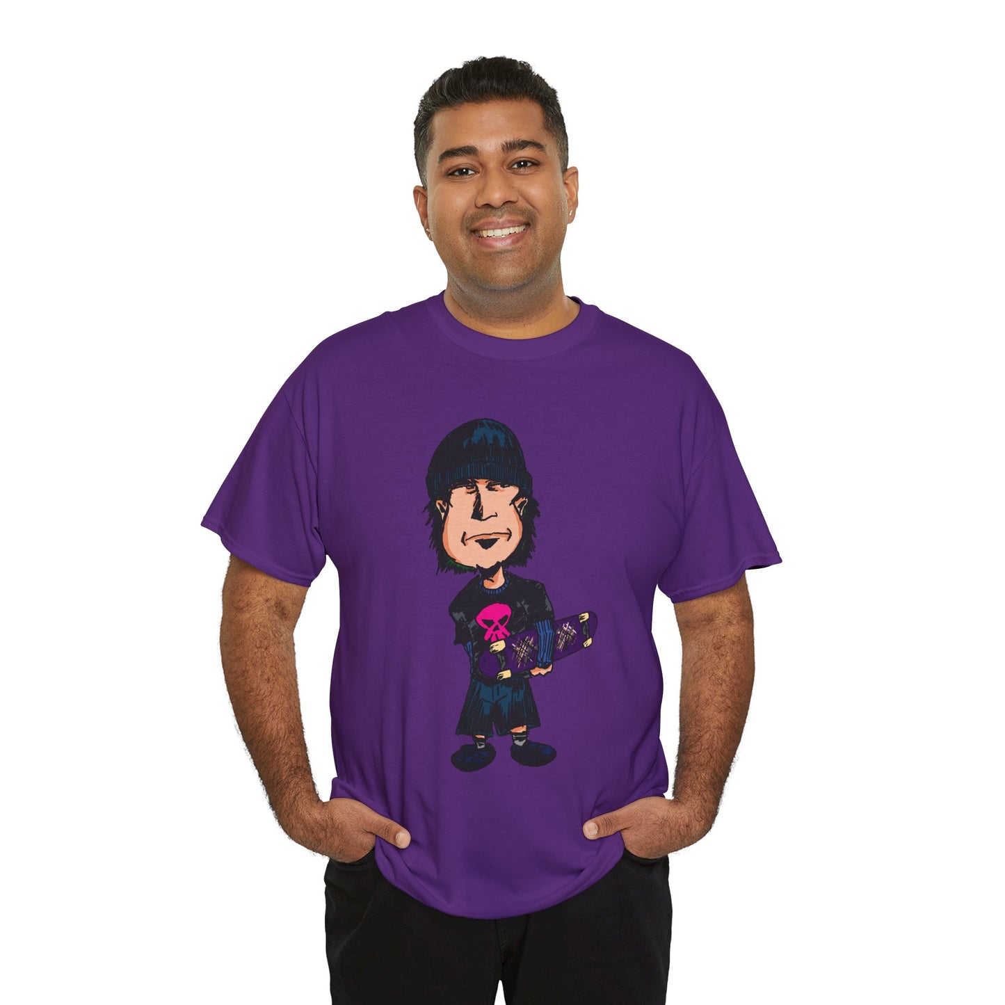 Rude Skater Dude - Skate Punk - Skater Kid Cartoon T‑Shirt — Cute Skateboarder Graphic Tee
