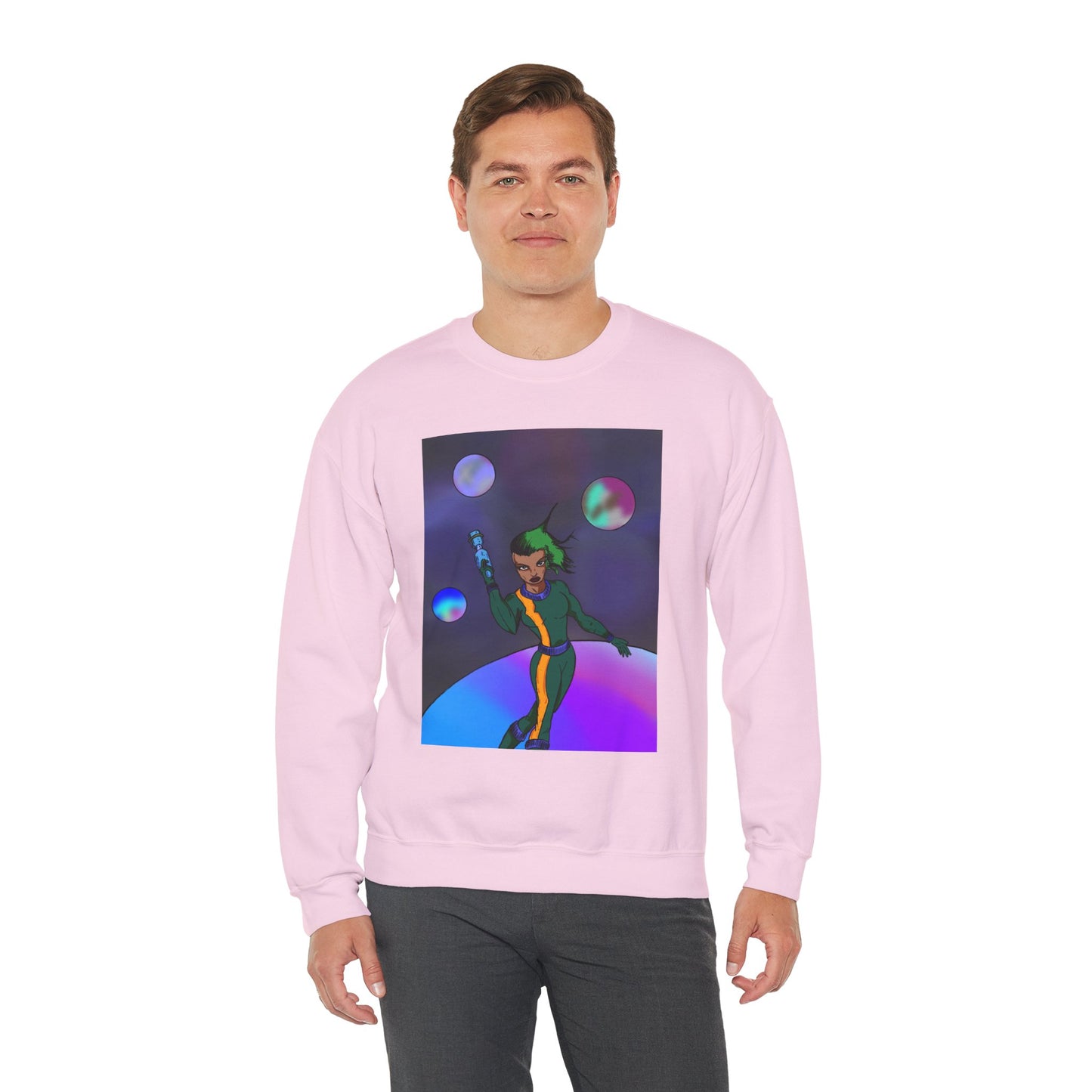 Cosmic Character Crewneck Sweatshirt – Fun, Unisex Design for Casual Style