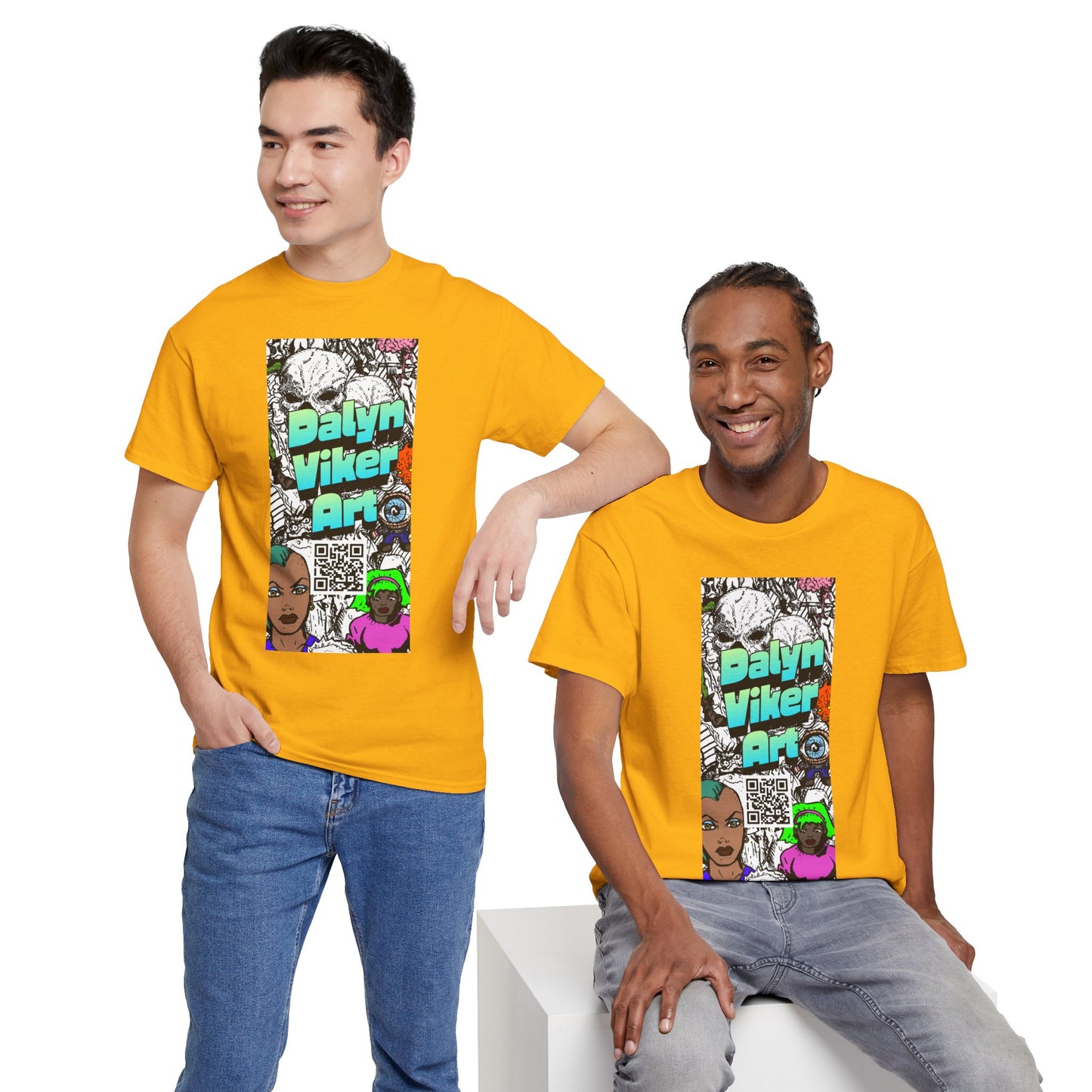 Graphic Art T-Shirt — "Dalyn Viker Art" Vertical Collage Tee