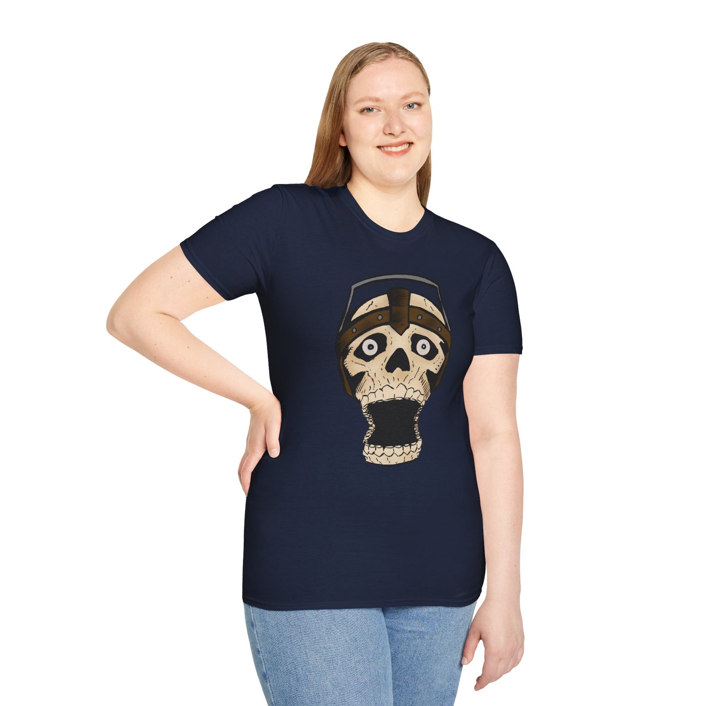 Electric Screaming Skull Unisex Softstyle T-Shirt