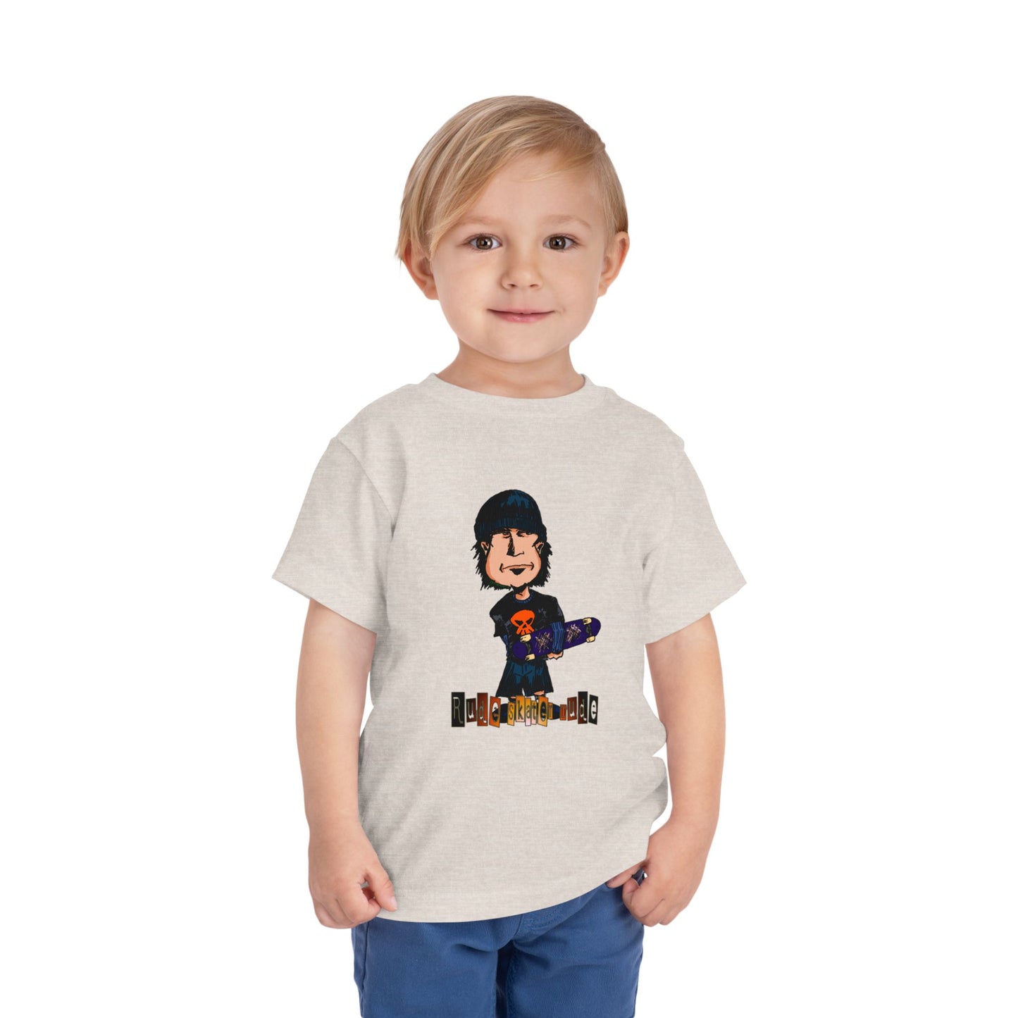 Toddler Tee — Cute Rude Skater Dude Kid Skateboard Graphic Shirt