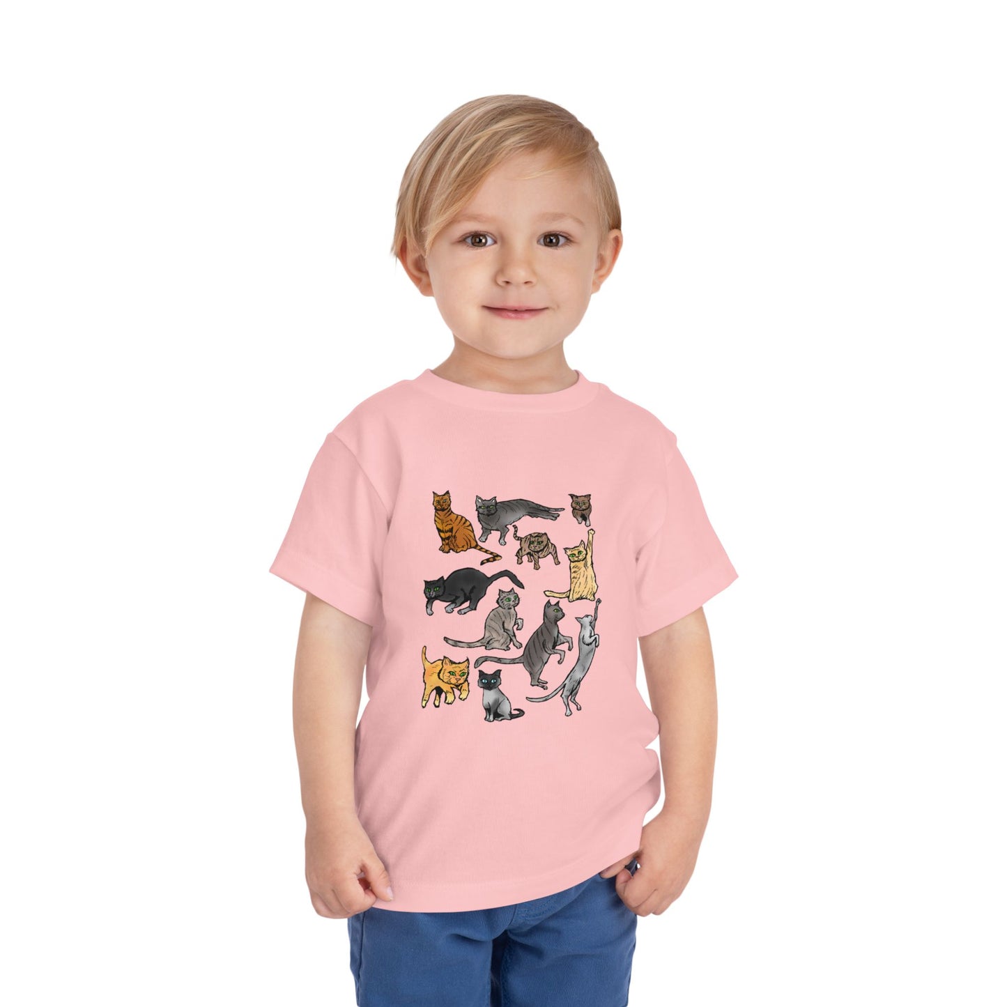 Toddler Tee — Playful Cat Pack Graphic Shirt for Kids