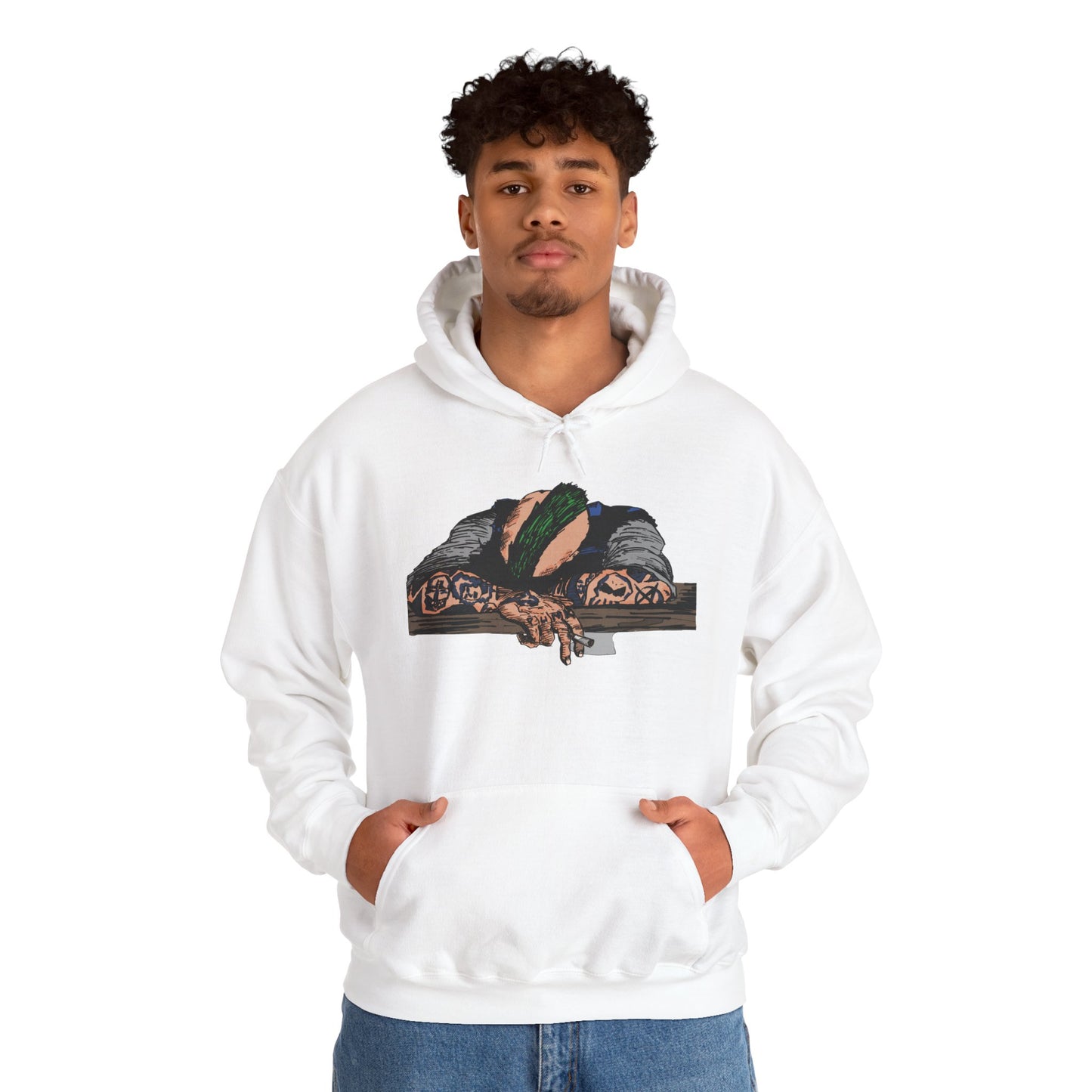 Punk and Done Color Unisex Hooded Sweatshirt, Cozy Streetwear, Unique Gift for Art Lovers, Casual Lounge Wear, Perfect for Fall Fashion