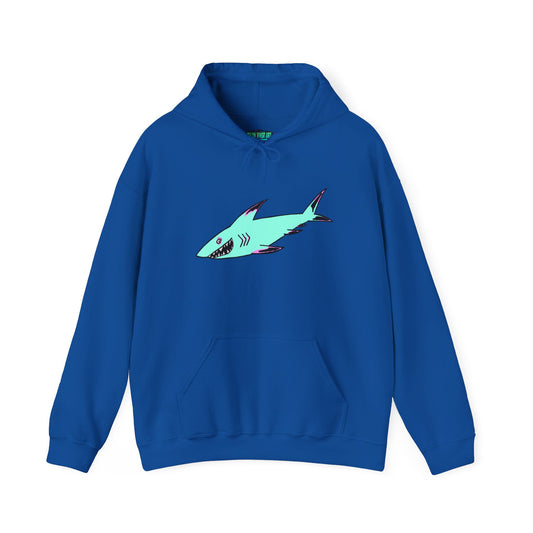 Shark Graphic Unisex Hoodie, Fun Casual Wear, Beach Lover's Gift, Relaxing Lounge Sweatshirt, Unique Gift for Any Occasion
