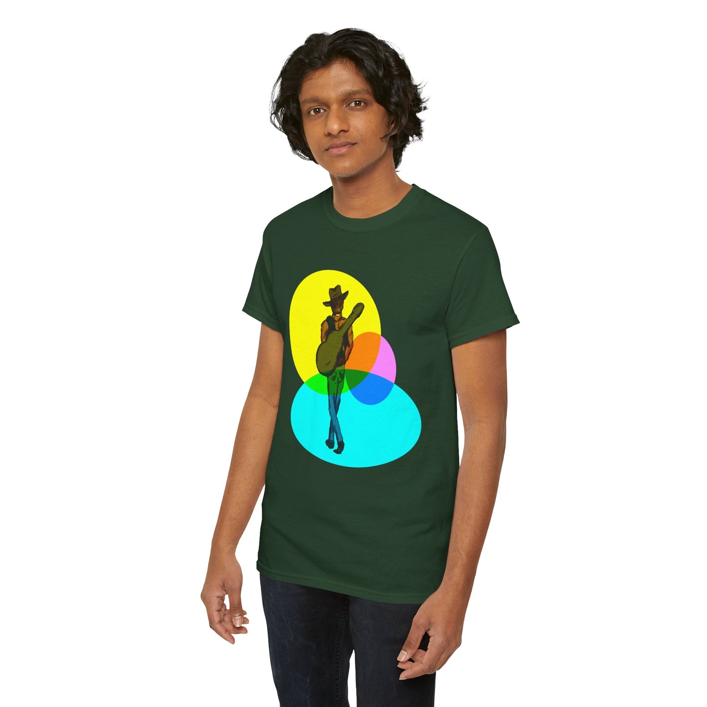 Cowboy Guitar Tee — Colorful Music T‑Shirt