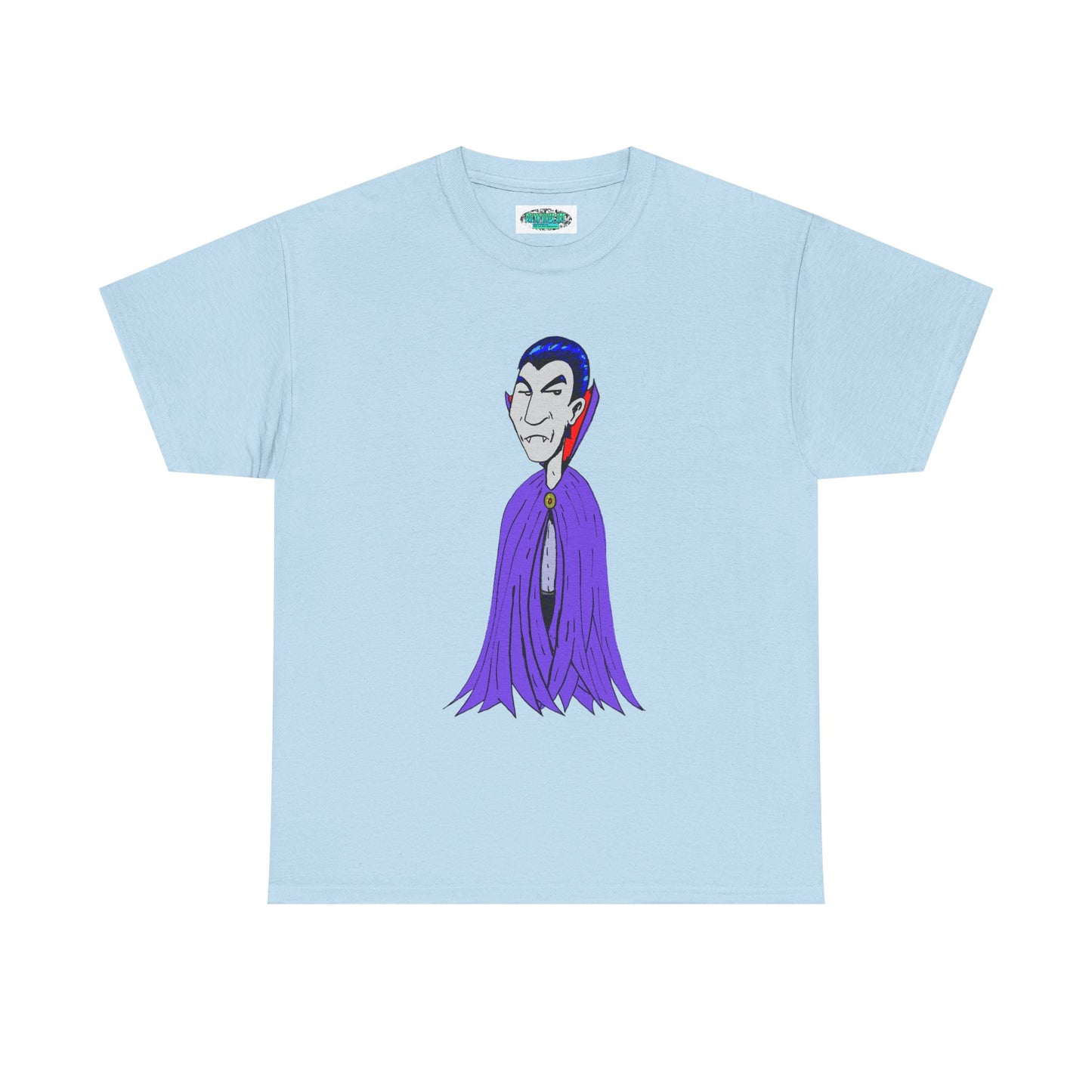 Vampire Cartoon Tee - Cute Purple Cloak Dracula Graphic T-Shirt