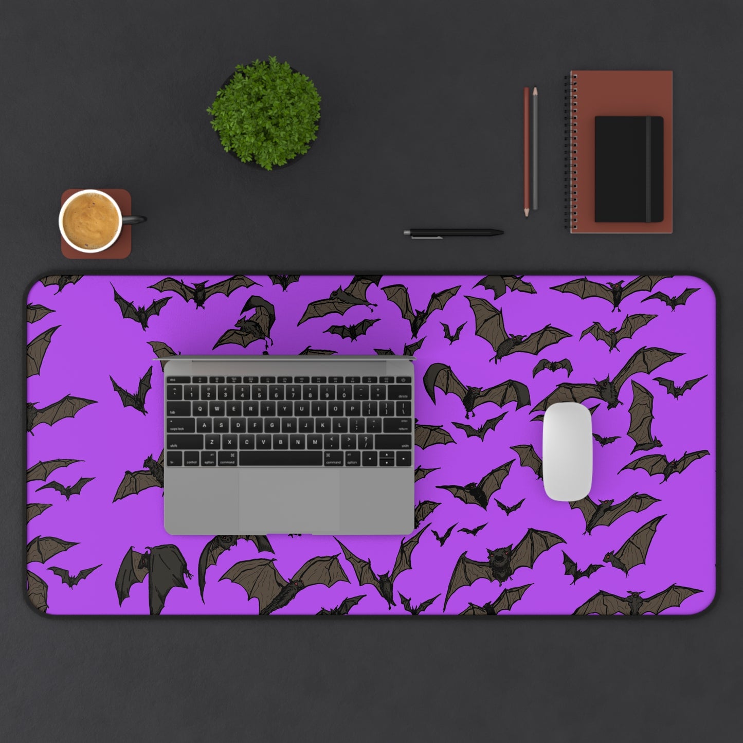 Halloween Bat-Themed Desk Mat, Spooky Game Mat, Home Office Decor, Perfect for Halloween Parties, Unique Gift for Bat Lovers