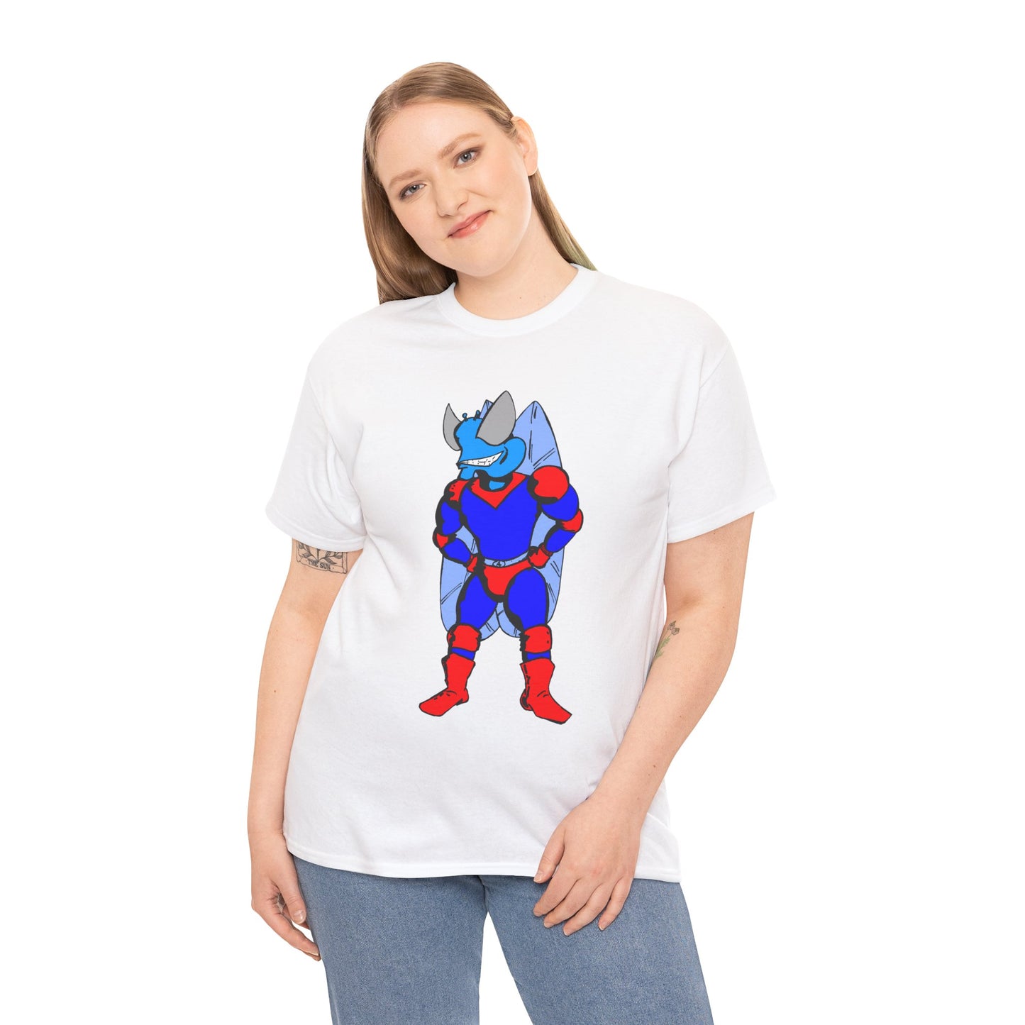 Astro-Fly Hero Graphic Tee - Blue & Red Superhero T-Shirt