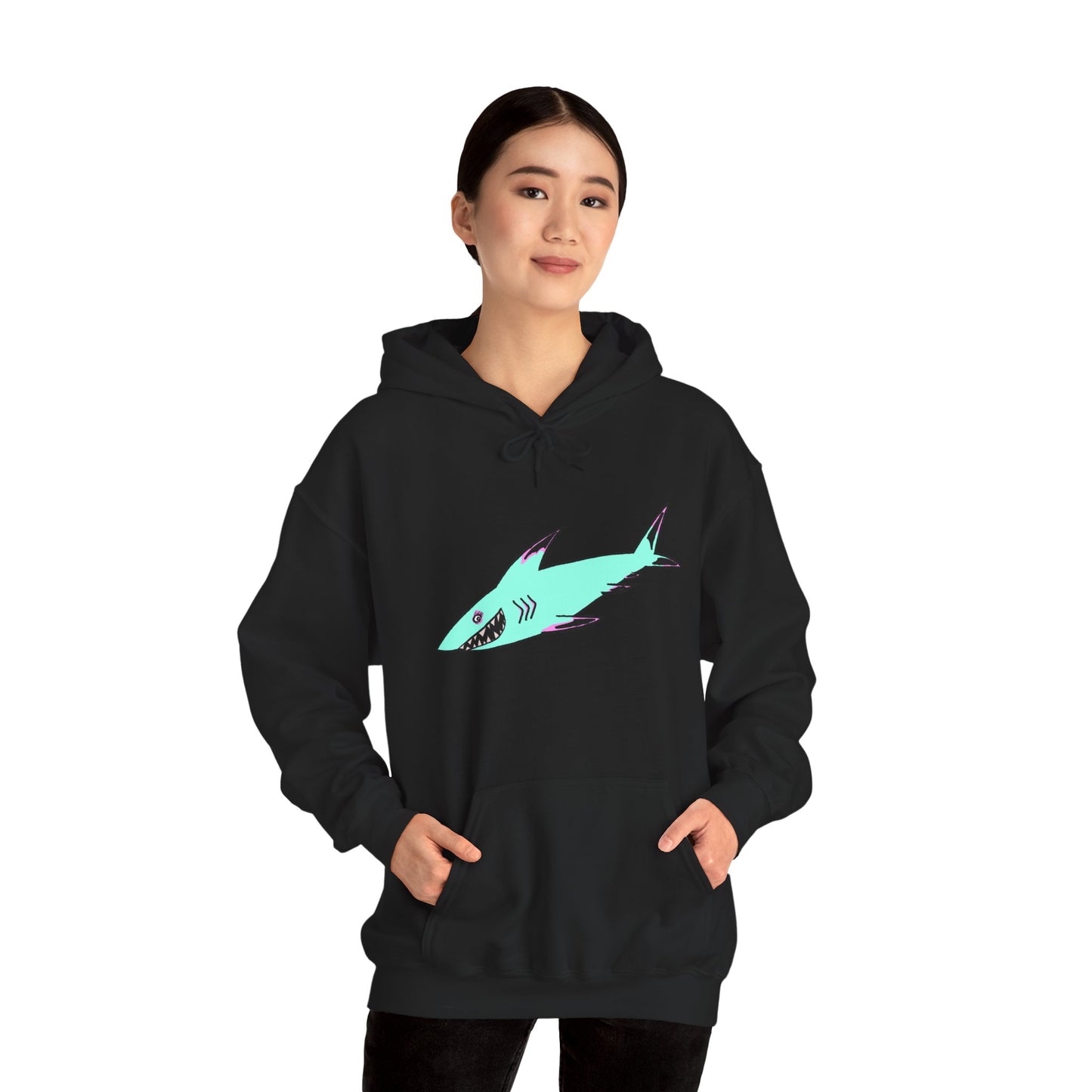 Shark Graphic Unisex Hoodie, Fun Casual Wear, Beach Lover's Gift, Relaxing Lounge Sweatshirt, Unique Gift for Any Occasion