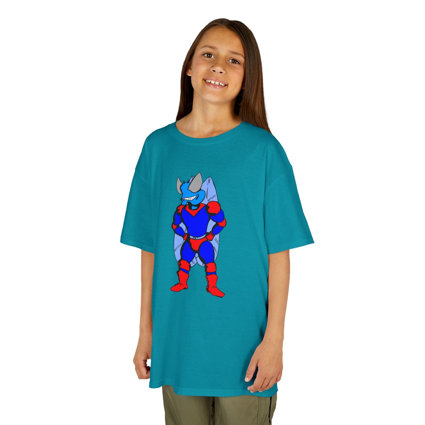 Astro-Fly Kids Superhero T-Shirt — Cute Red & Blue Winged Hero Tee for Boys & Girls
