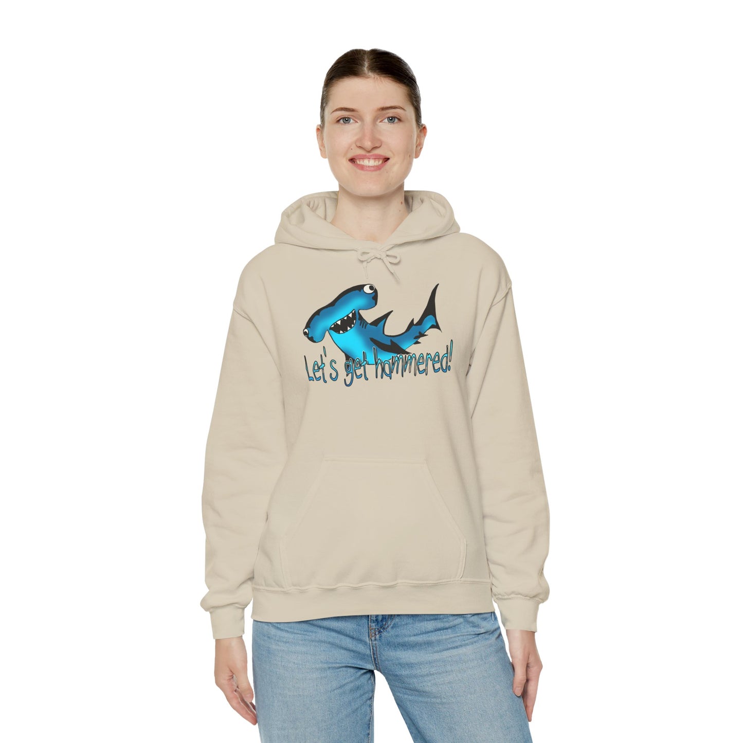 Let's Get Hammered Shark-Themed Unisex Hoodie: Let's Get Fin-tastic, Casual Wear, Gift for Ocean Lovers, Beach Party, Summer Fun