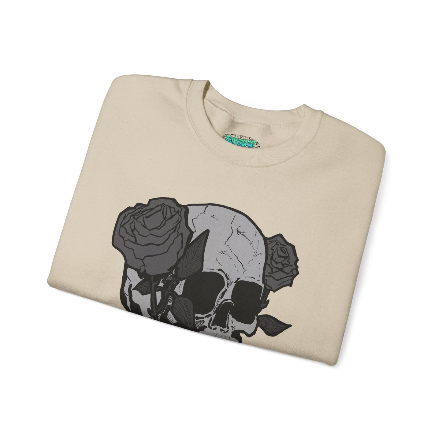 Skull and Roses Crewneck Sweatshirt - Unisex Heavy Blend™