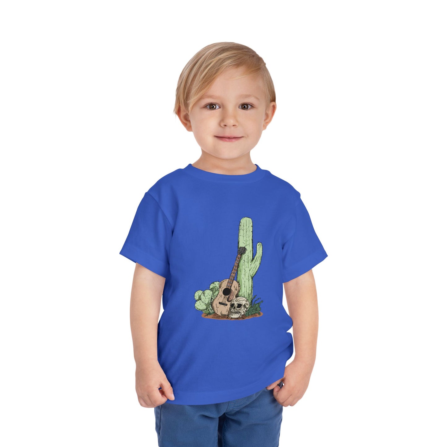 Toddler Tee — Desert Cactus with Guitar Graphic