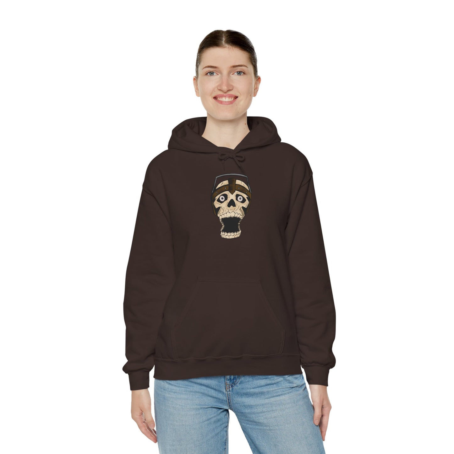 Screaming Skull Graphic Hoodie, Unisex Heavy Blend Sweatshirt, Cozy Casual Wear, Gift for Halloween, Unique October Fashion, Everyday Comfort