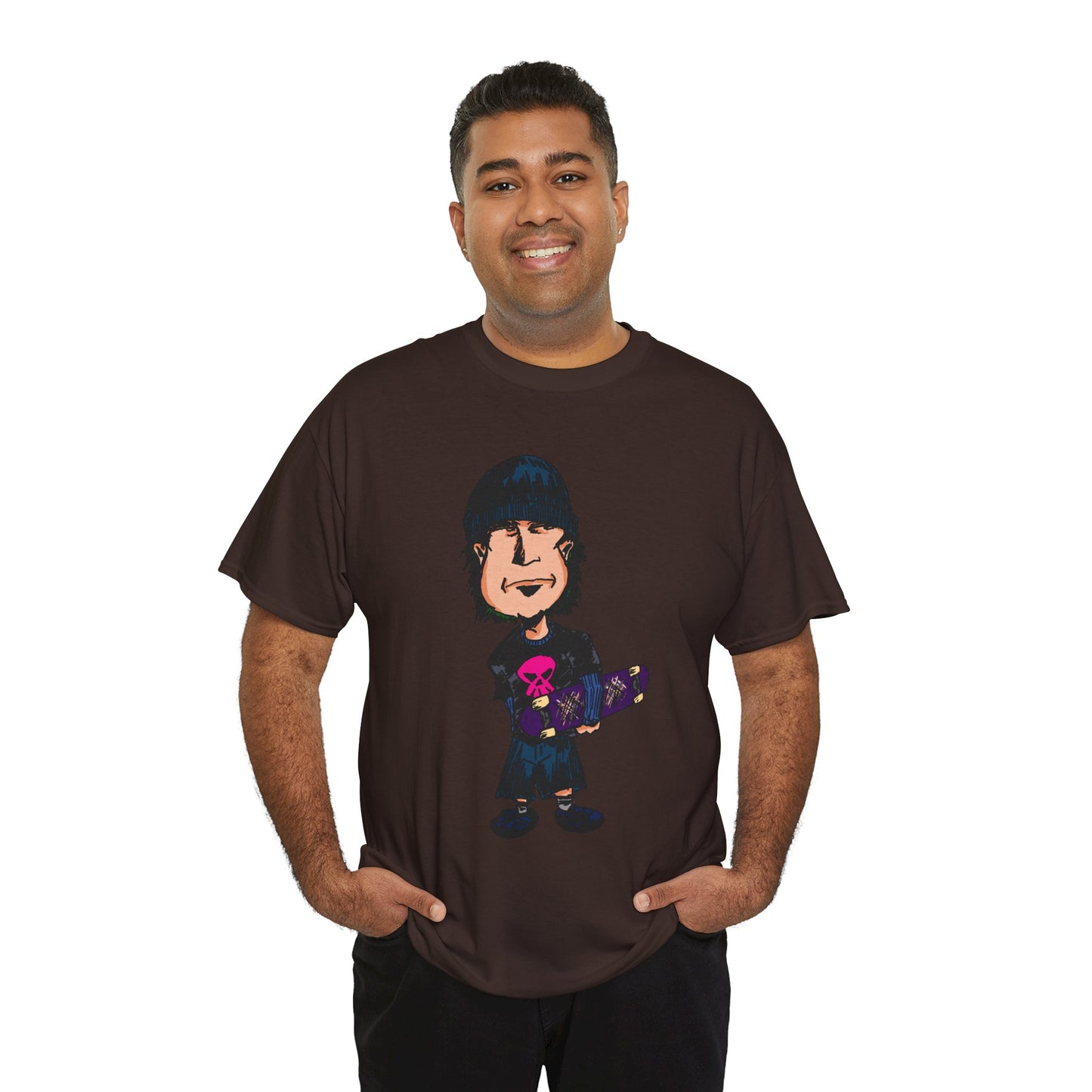 Rude Skater Dude - Skate Punk - Skater Kid Cartoon T‑Shirt — Cute Skateboarder Graphic Tee