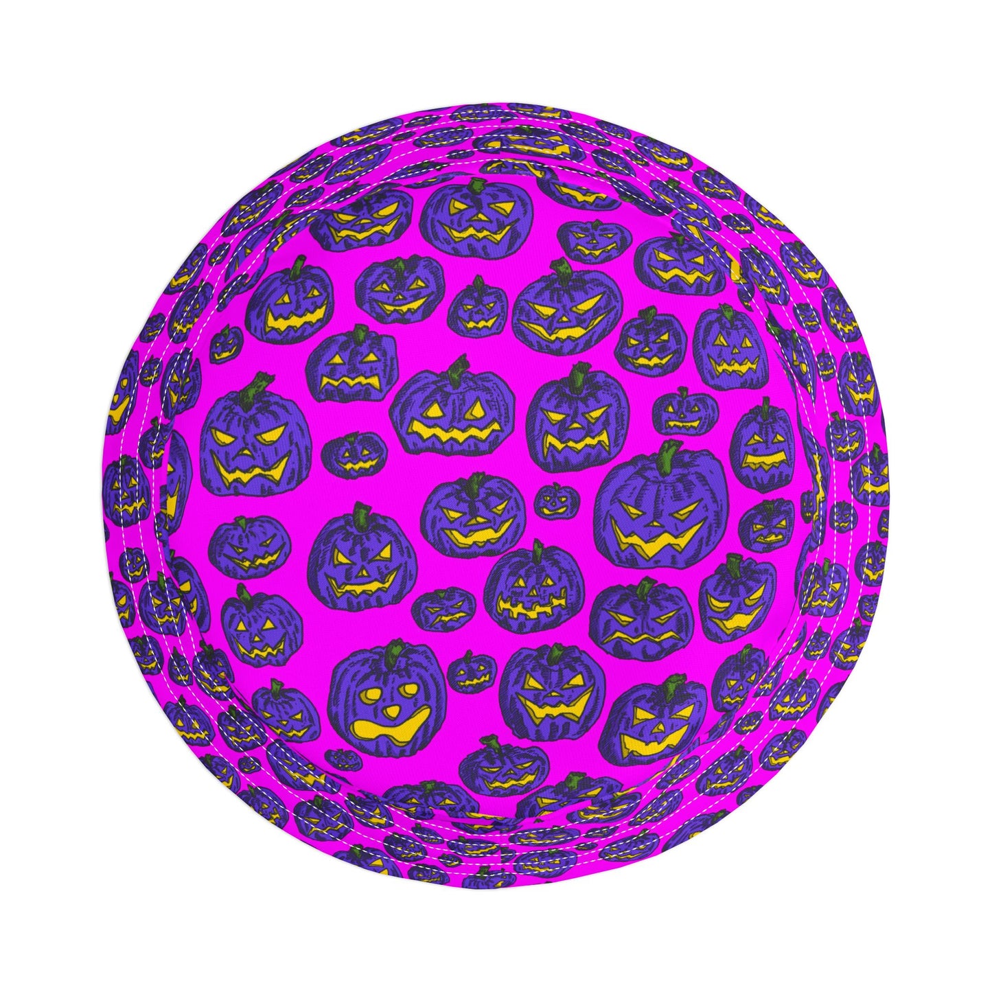 Vibrant Pumpkin Print Bucket Hat, Halloween Hat, Trendy AOP Hat, Fun Outdoor Accessory, Fall Fashion