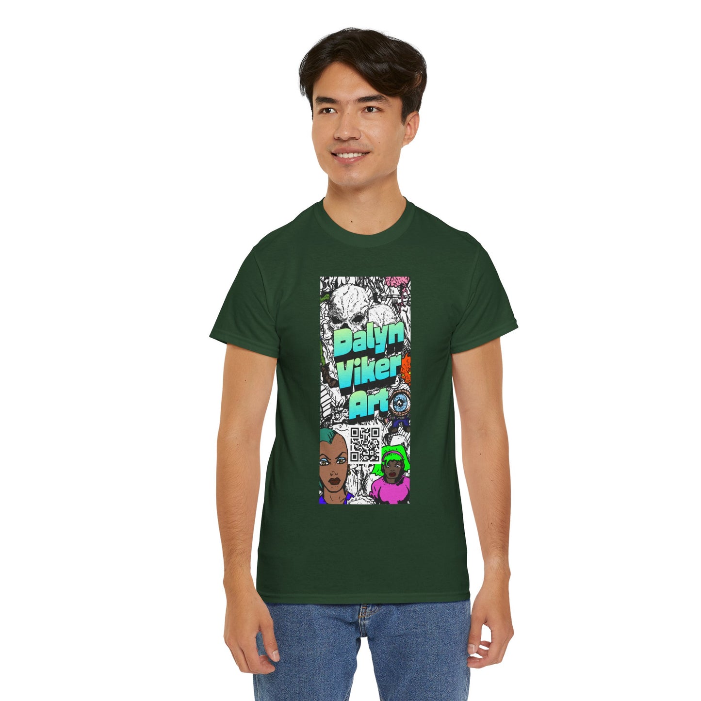 Graphic Art T-Shirt — "Dalyn Viker Art" Vertical Collage Tee