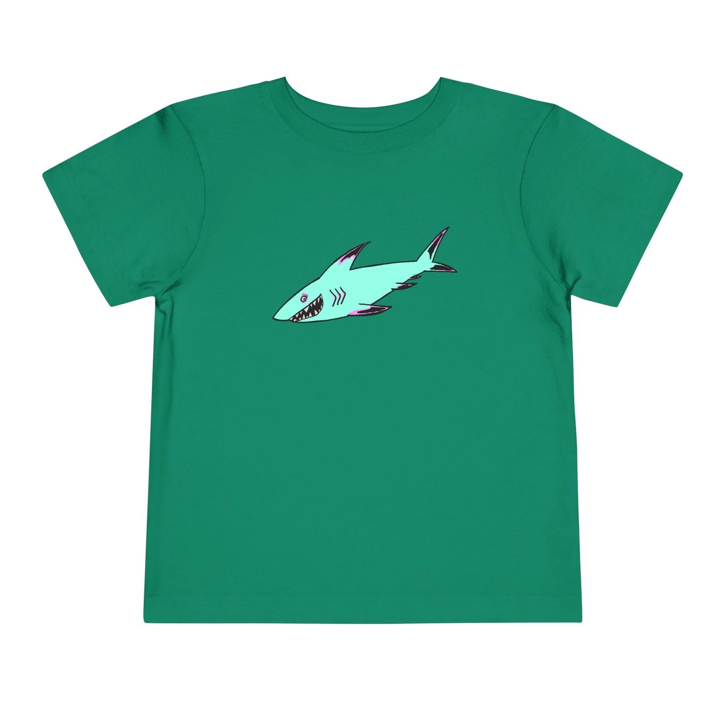 Toddler Tee — Cute Teal Shark Graphic Kids T‑Shirt