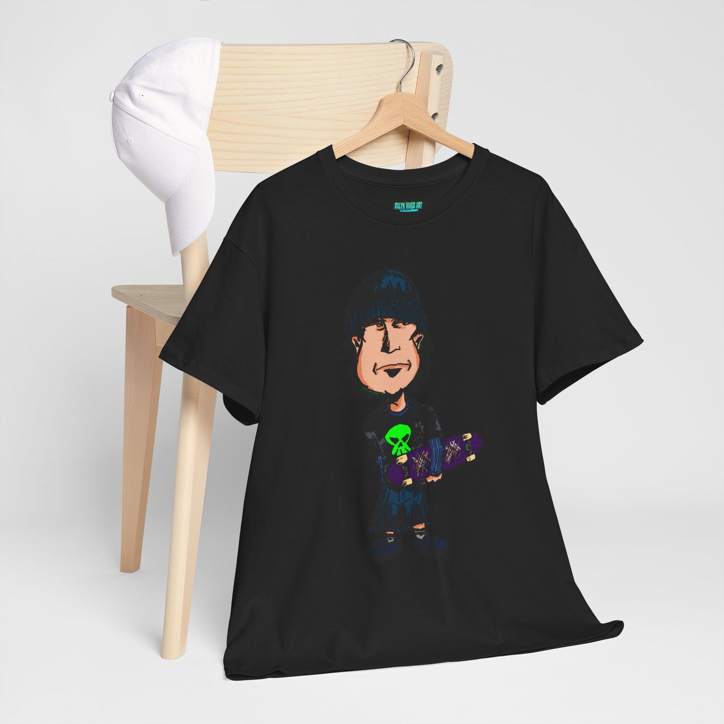 Rude Skater Dude - Skate Punk Cartoon Tee – Boy with Skateboard Graphic Shirt
