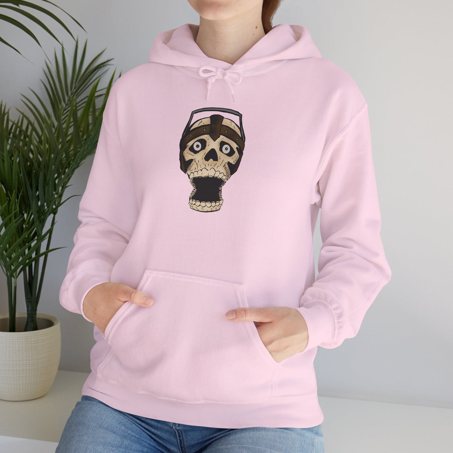 Screaming Skull Graphic Hoodie, Unisex Heavy Blend Sweatshirt, Cozy Casual Wear, Gift for Halloween, Unique October Fashion, Everyday Comfort