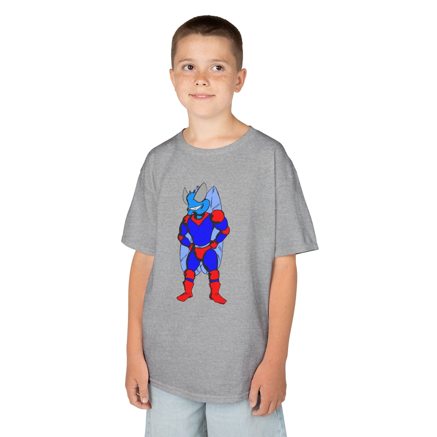 Astro-Fly Kids Superhero T-Shirt — Cute Red & Blue Winged Hero Tee for Boys & Girls