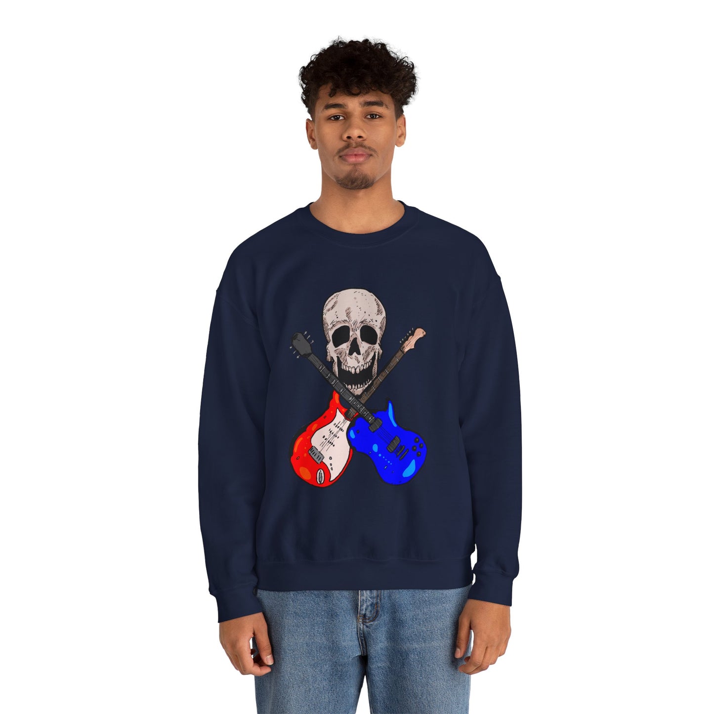Skull and Guitar Crewneck Sweatshirt
