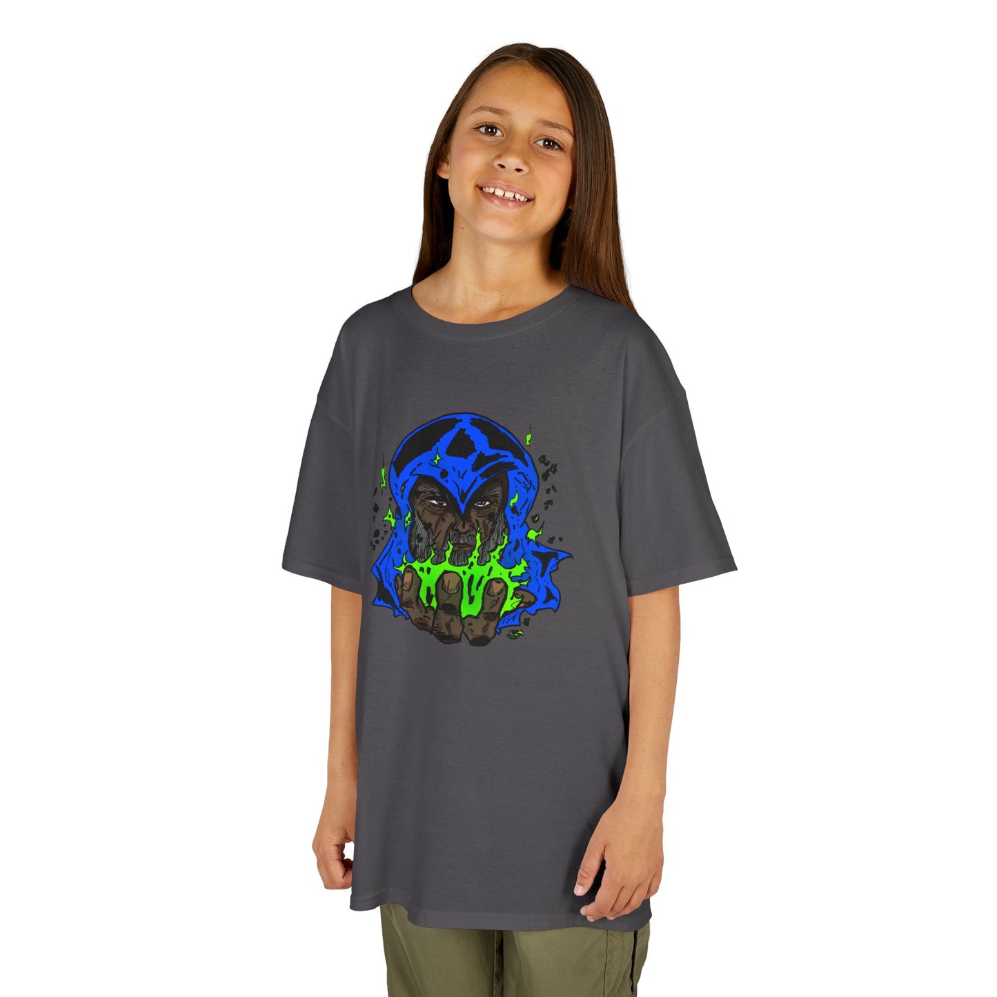 Kids Tee - Cosmic Wizard Magical Fire Sorcery Astro Mysticism Dalyn Viker Art