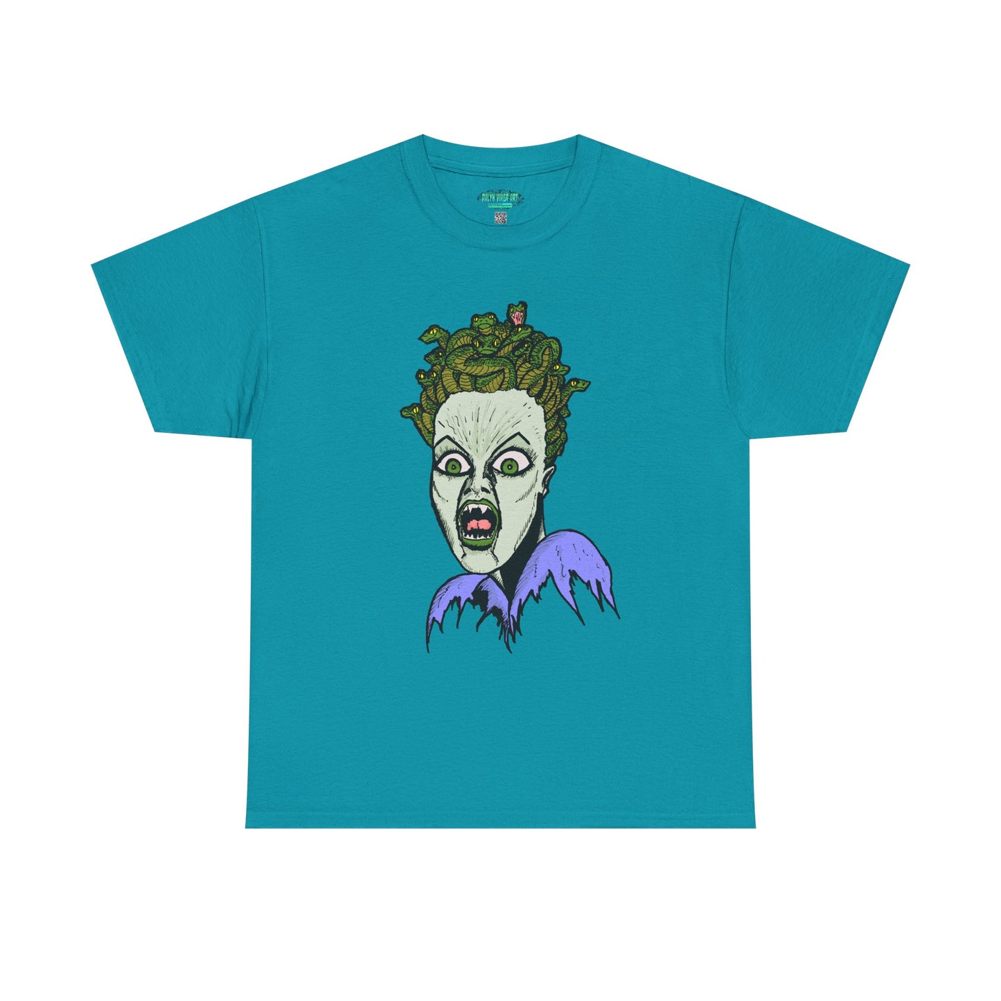 Spooky Medusa Unisex Heavy Cotton Tee - Perfect for Halloween, Horror Fans, Casual Wear, Party Outfits, Graphic Tees