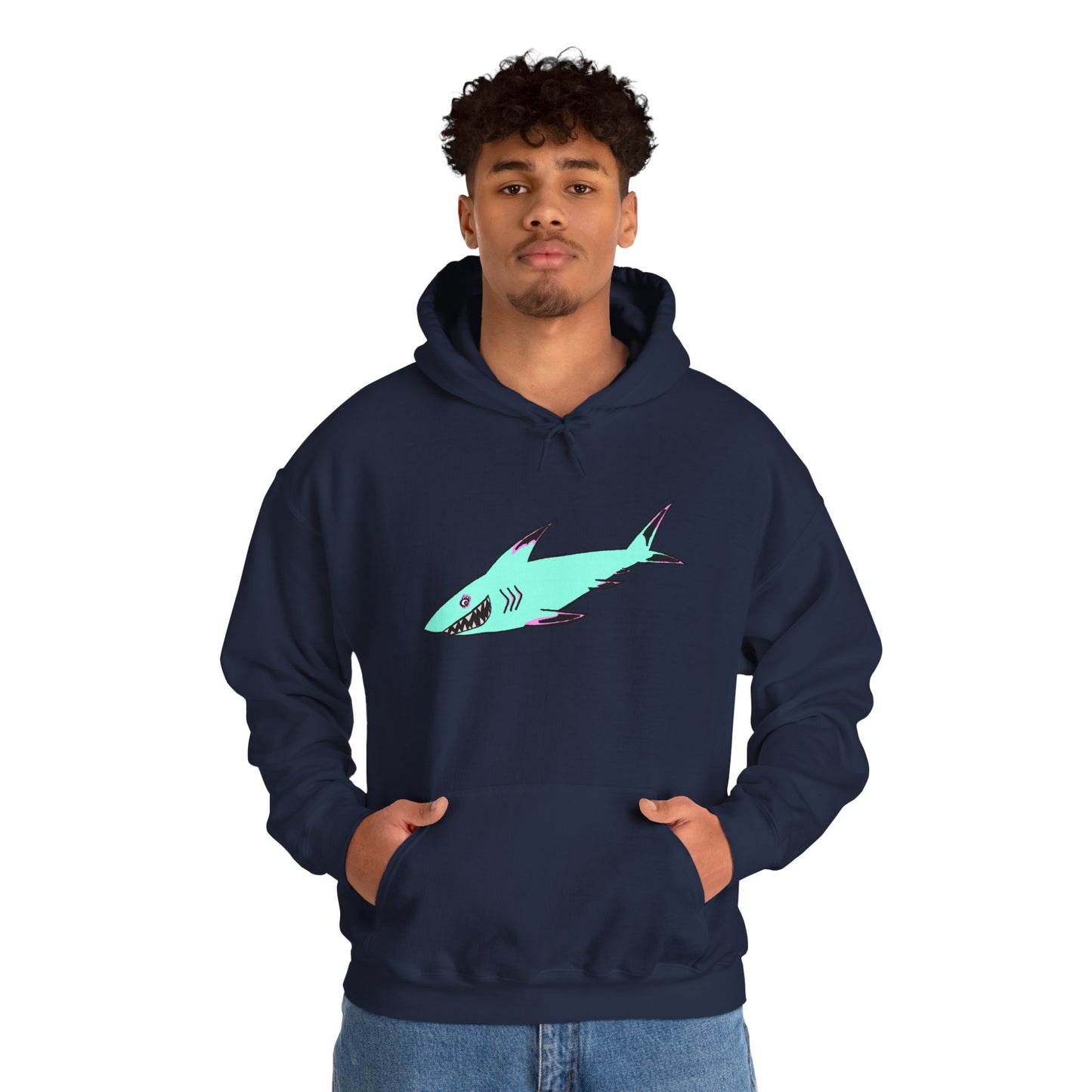 Shark Graphic Unisex Hoodie, Fun Casual Wear, Beach Lover's Gift, Relaxing Lounge Sweatshirt, Unique Gift for Any Occasion